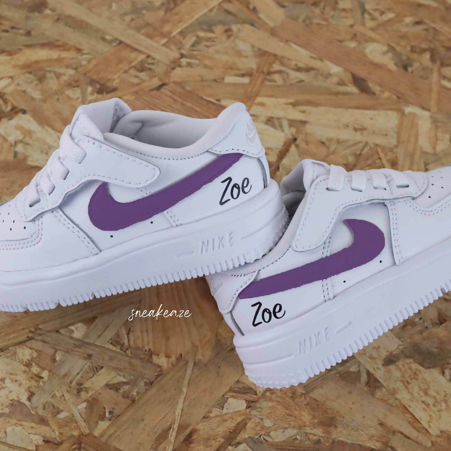 Prénom swoosh (couleur au choix) - Air Force 1 custom enfant