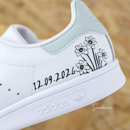 Jonquille date - Stan Smith custom mariage - SNEAKEAZE CUSTOMS