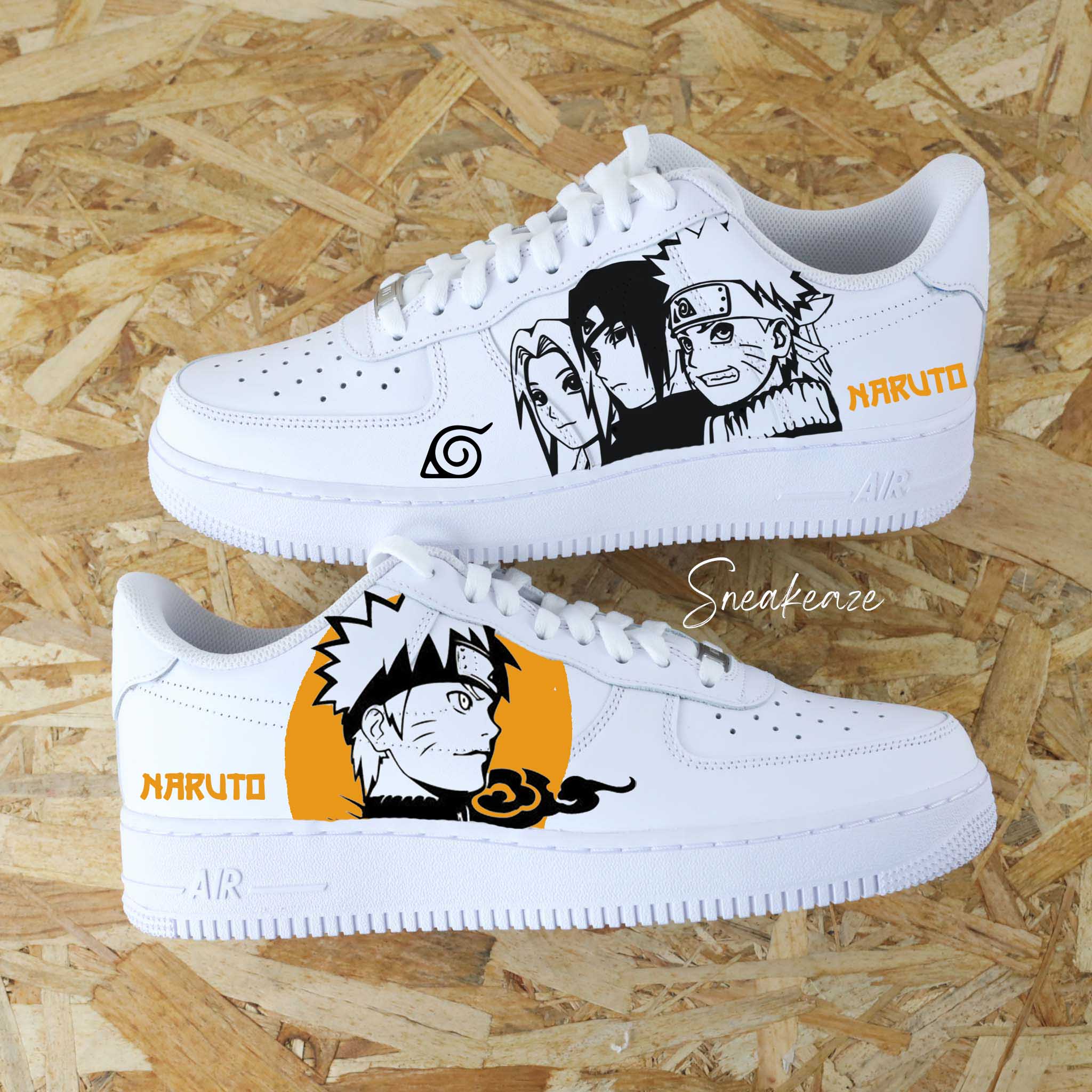 Baskets Nike Air Force 1 custom sneakers personnalisees Naruto SNEAKEAZE CUSTOMS