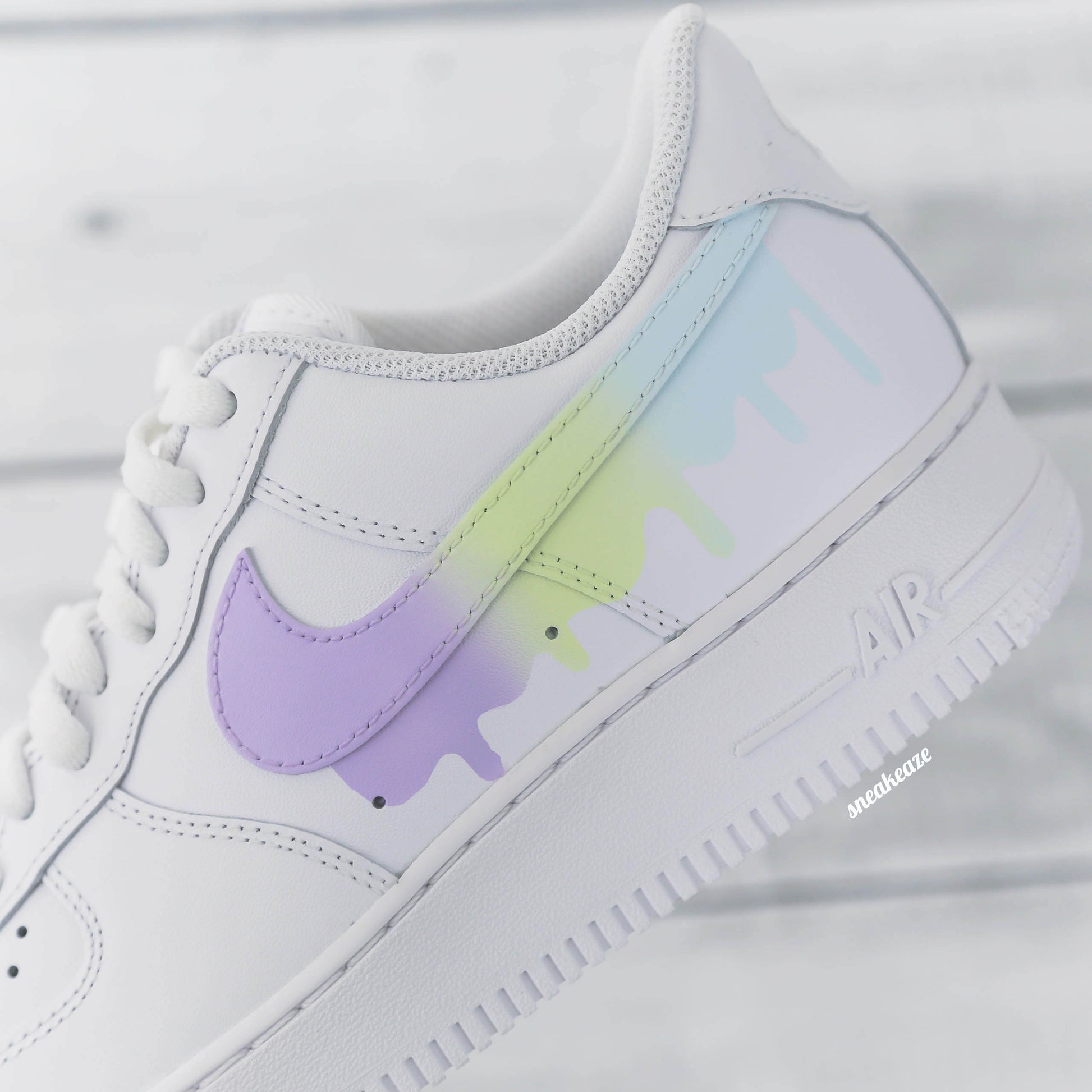 nike air force 1 custom drip pastel sneakers af1 rose pour femme basket custom lila