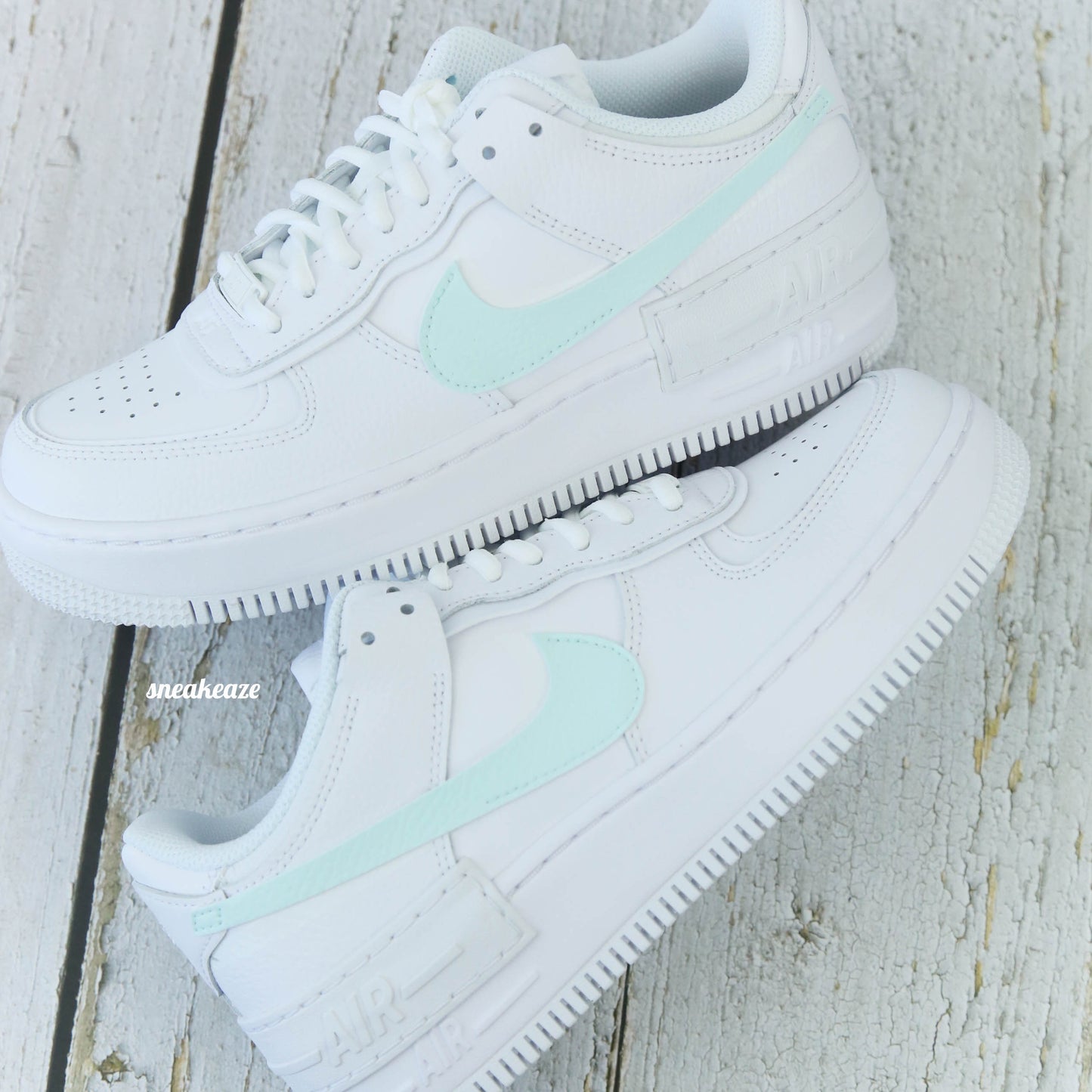 Nike air force 1 shadow vert pastel baskets custom pastel sneakers af1 pour femme