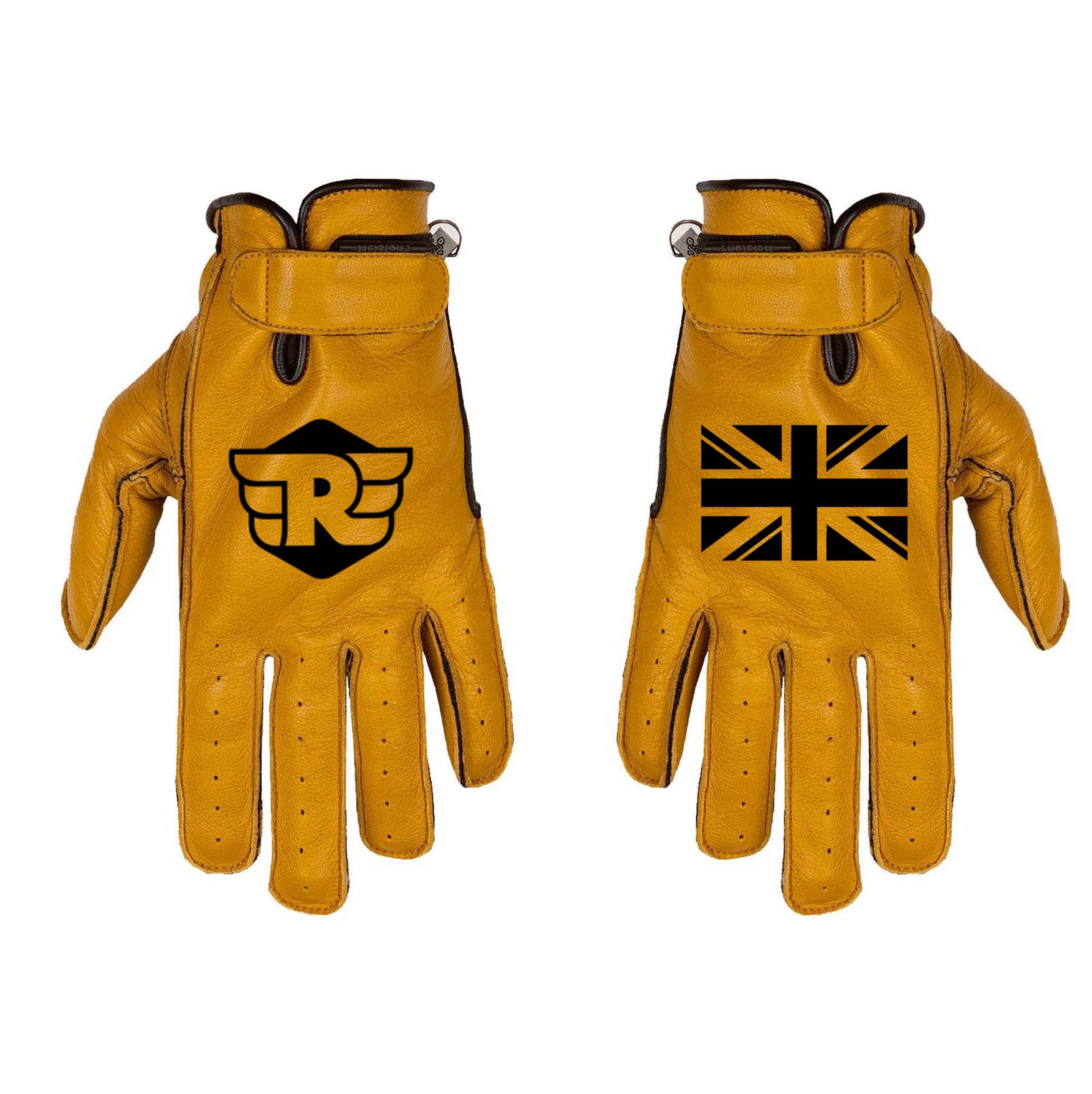gants moto custom cuir jaune royal enfield angleterre drapeau britannique vintage cafe racer gants été homme retro scrambler