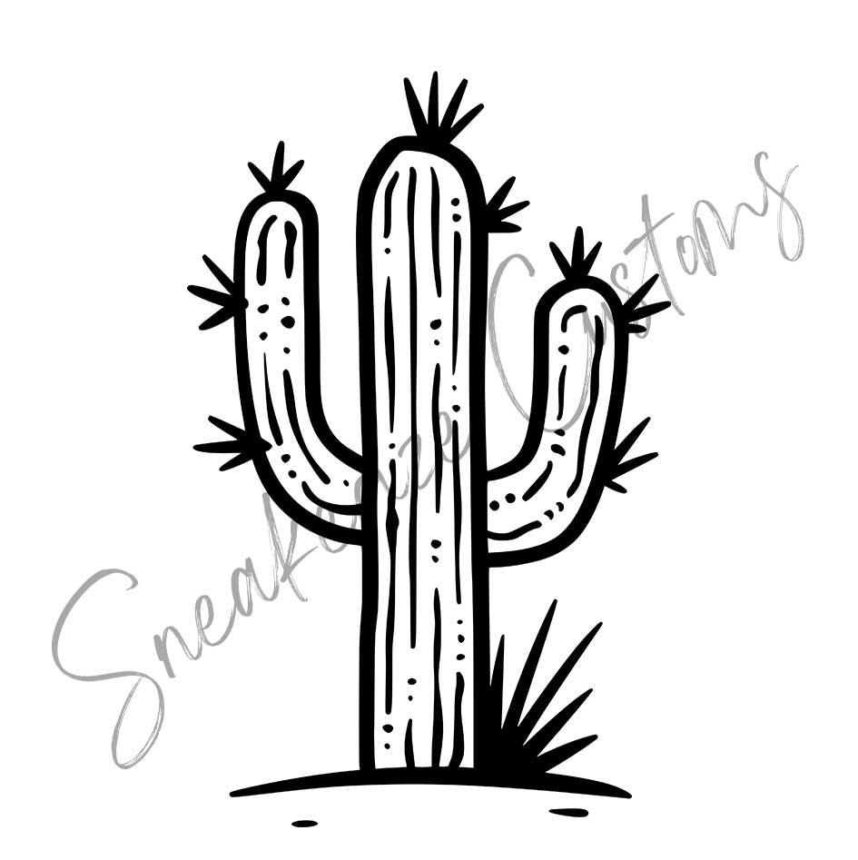 Pochoir cactus simple et moderne loisirs créatifs - Pochoir cactus minimaliste pour sneakers DIY
