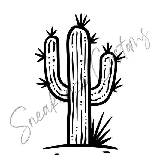 Pochoir cactus simple et moderne loisirs créatifs - Pochoir cactus minimaliste pour sneakers DIY