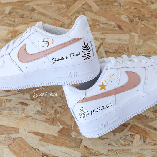 Bohème chic - Air Force 1 custom mariage - SNEAKEAZE CUSTOMS