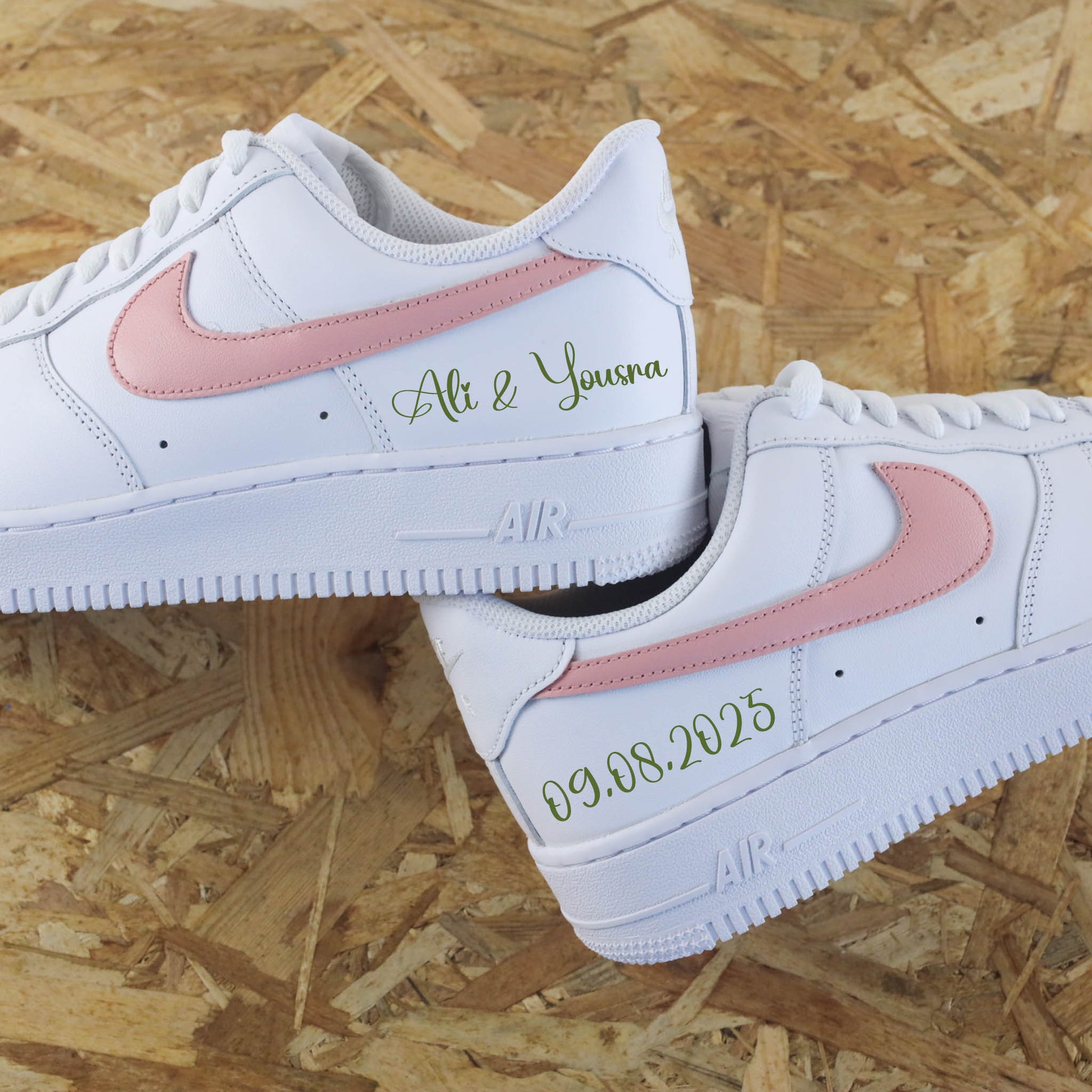 air force 1 mariage personnalisable avec prénoms et date sur-mesure - baskets de mariage personnalisés pour femme - sneakers de mariage tendance