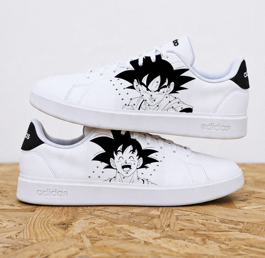 Adidas advantage custom homme Goku avec illustrations Dragon Ball Z et design manga - Sneakeaze