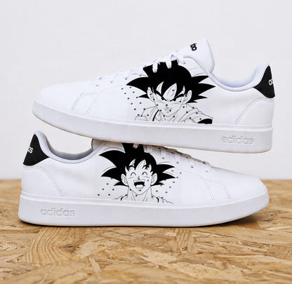 Adidas advantage custom homme Goku avec illustrations Dragon Ball Z et design manga - Sneakeaze