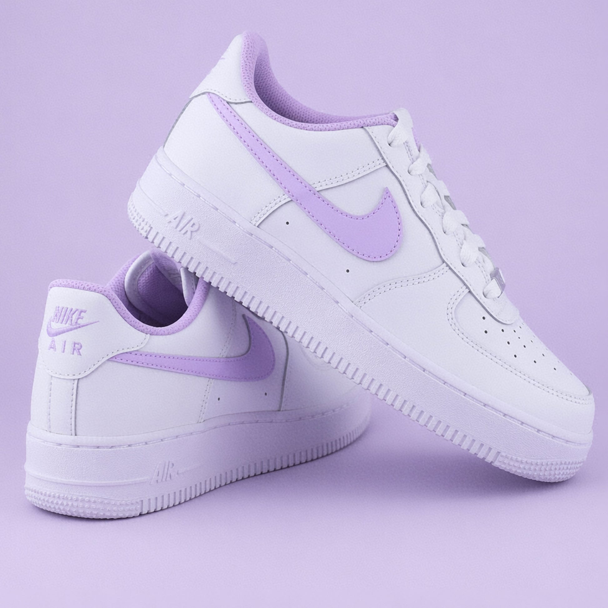 nike air force 1 custom lila violet pastel sneakers af1 sneakeaze customs skz