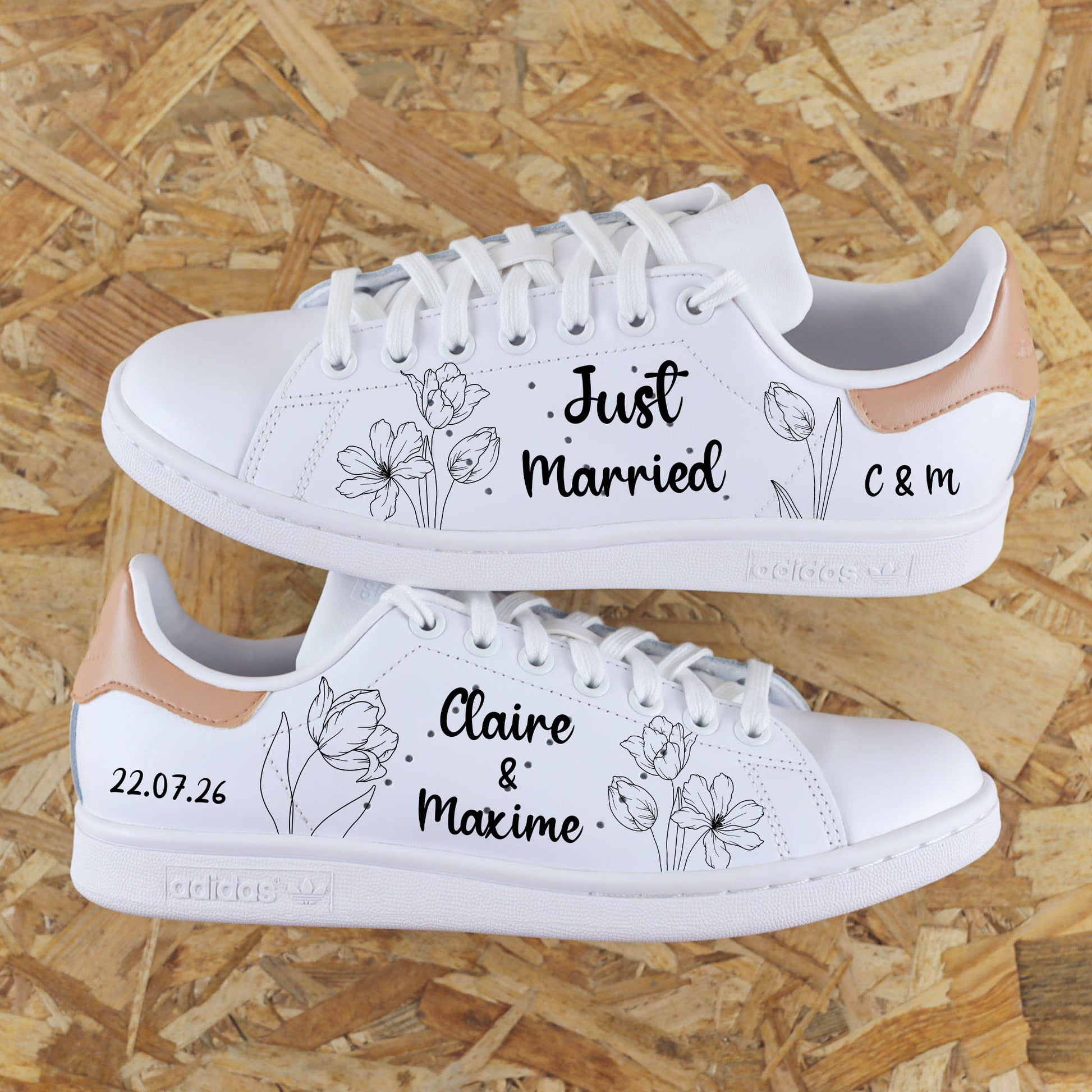 Fleurs champêtres - Stan smith custom mariage 