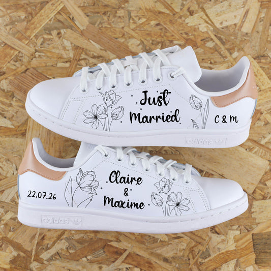 Fleurs champêtres - Stan smith custom mariage 