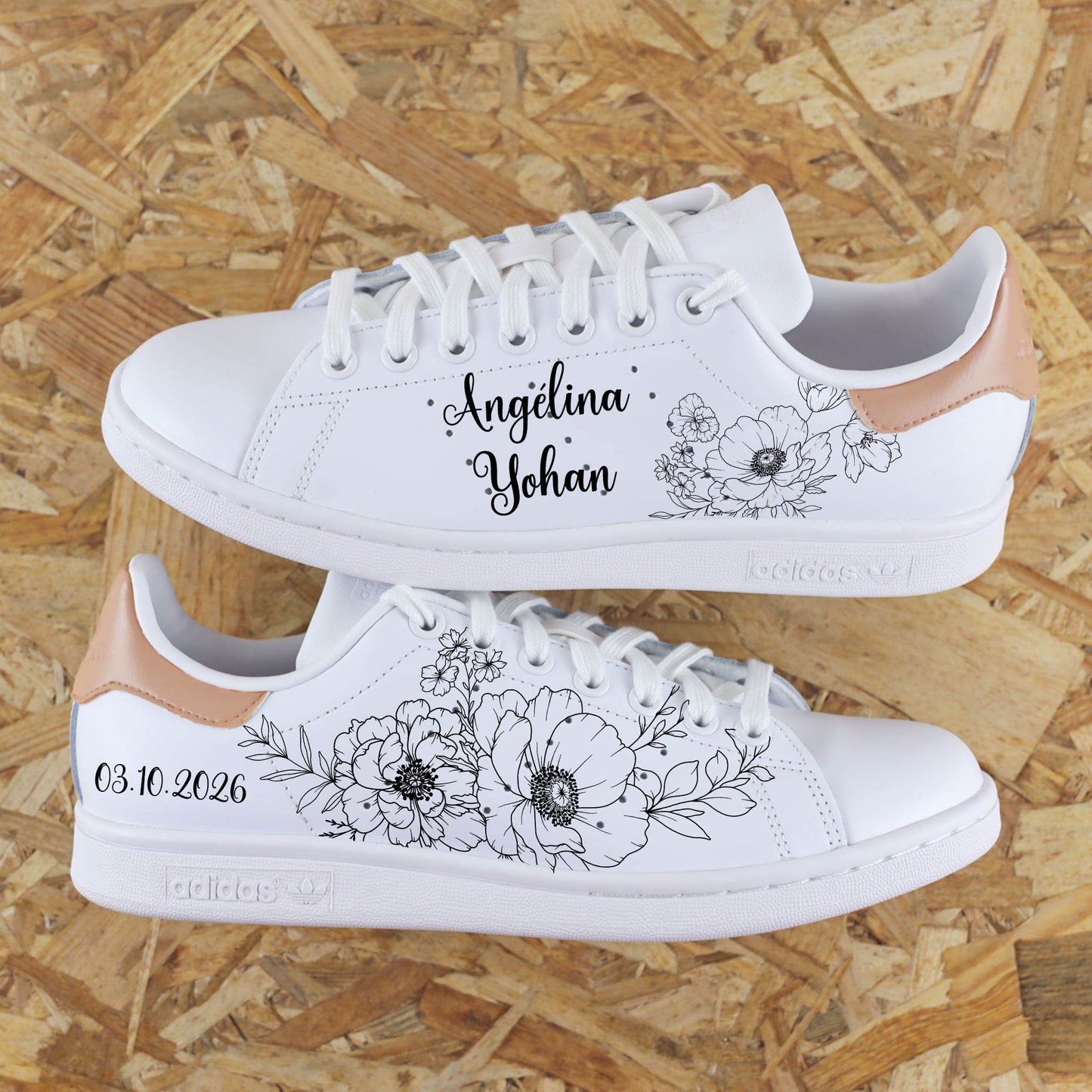 Fleurs mariage - Stan Smith custom - SNEAKEAZE CUSTOMS