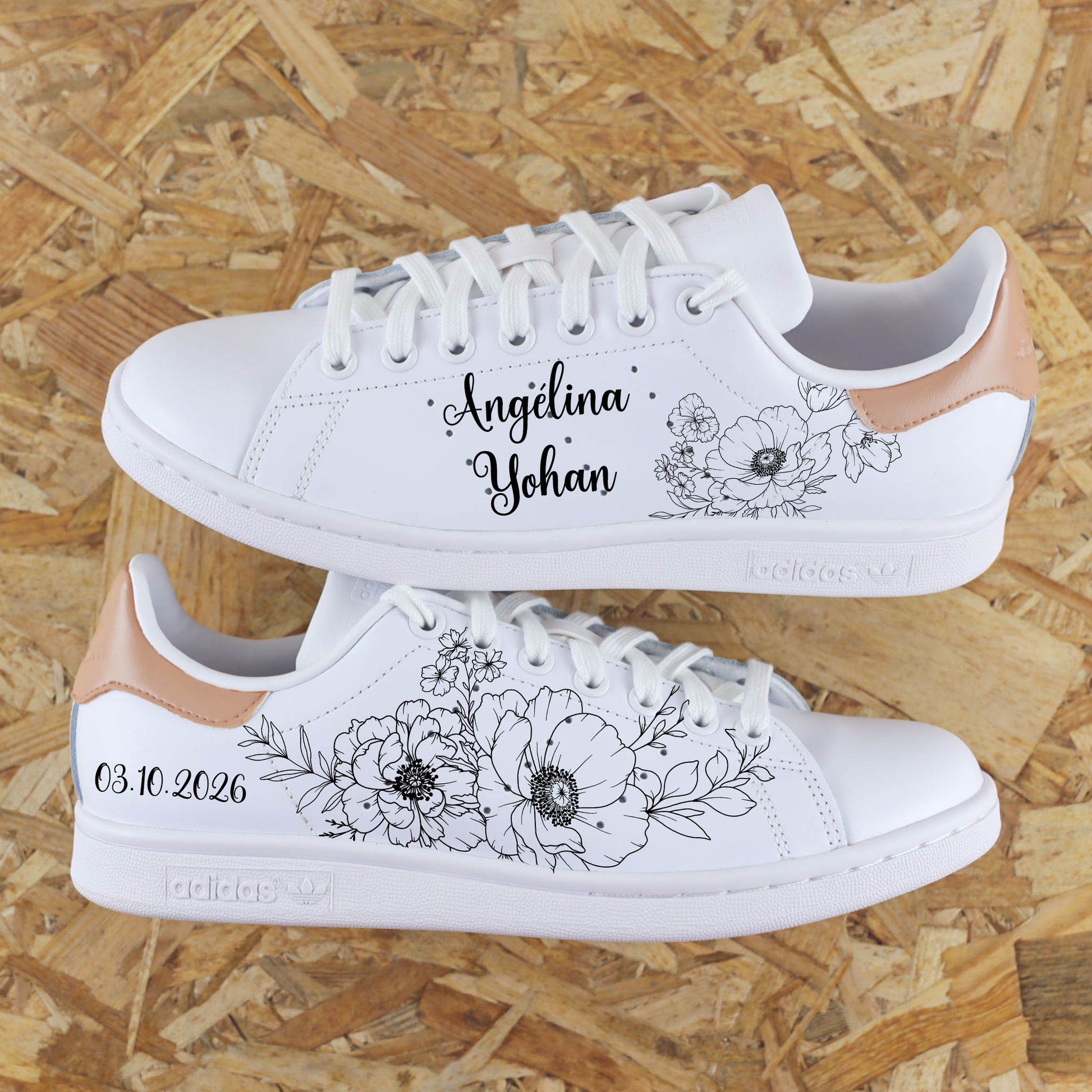 Fleurs mariage - Stan Smith custom - SNEAKEAZE CUSTOMS