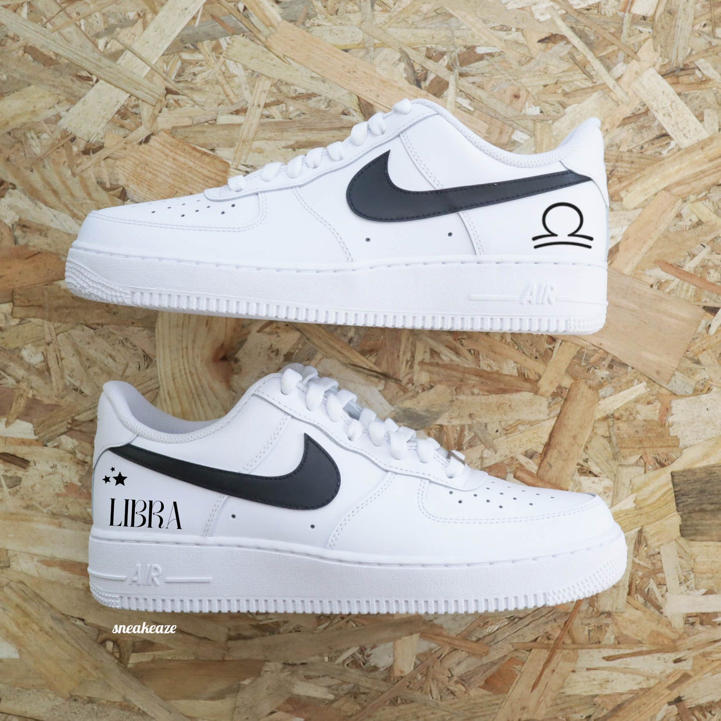 baskets nike air force 1 custom - signe du zodiac astrologie thème astral sneakeaze customs skz