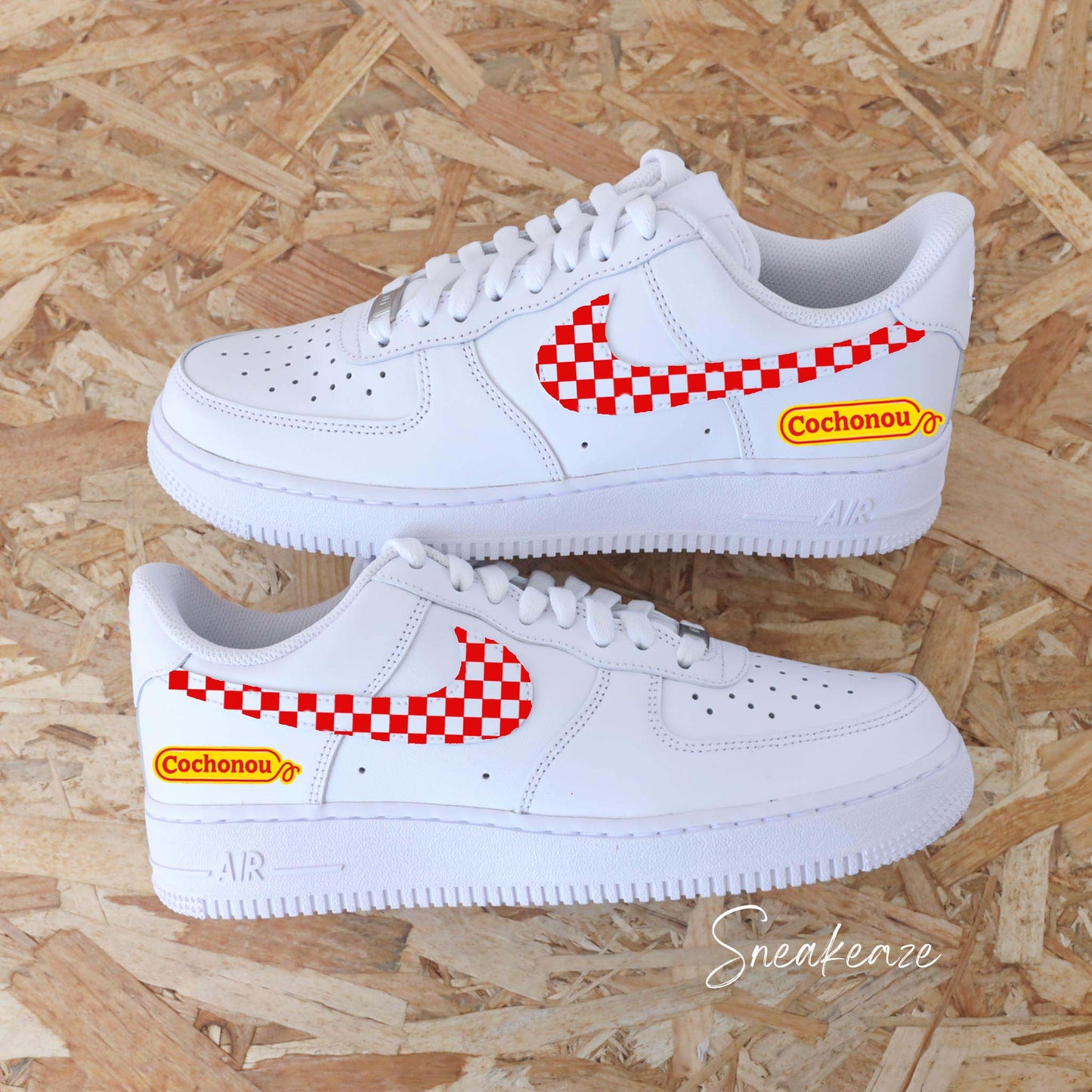 baskets custom peint à la main cochonou nike air force 1 custom