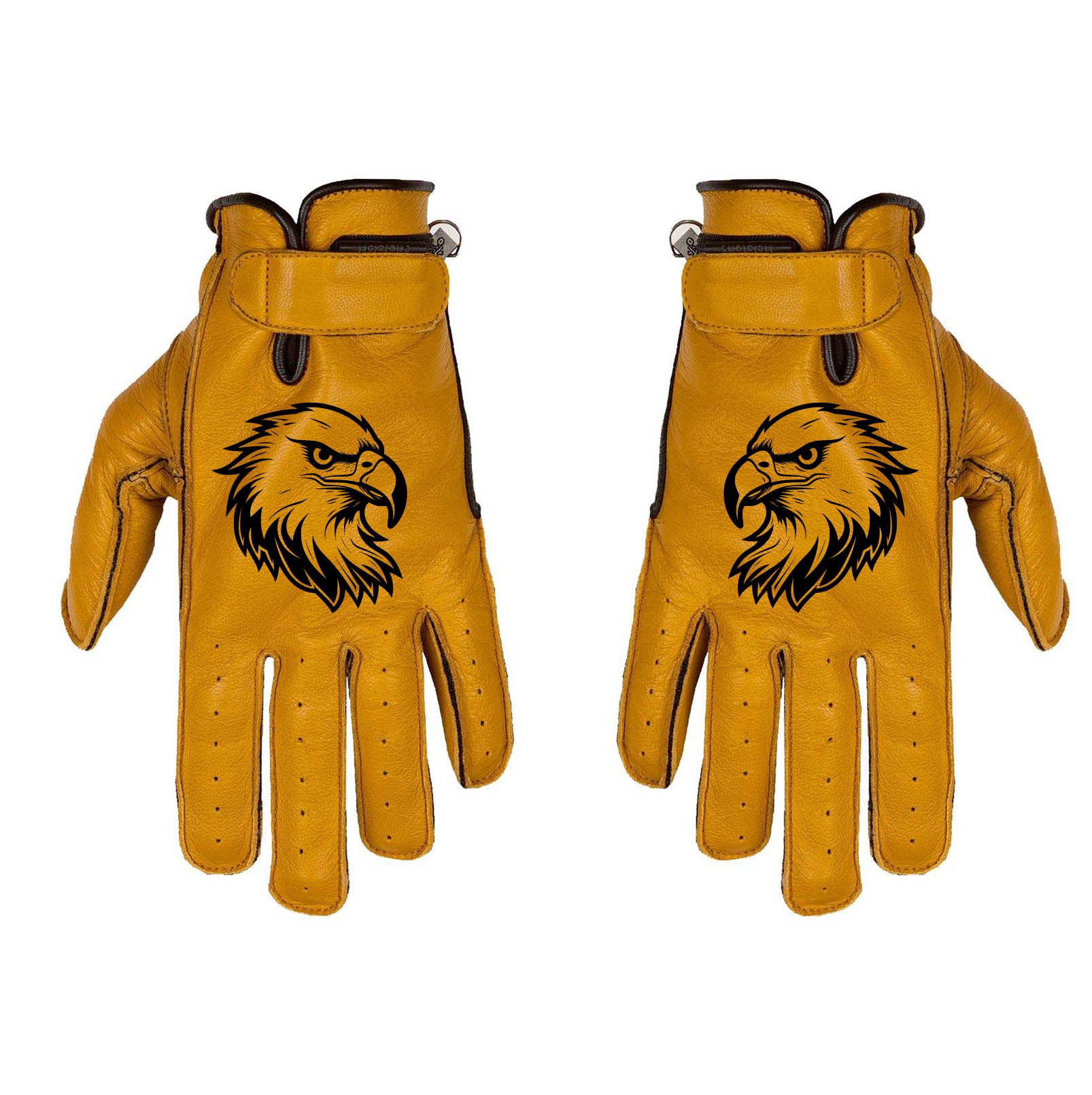 Gants custom aigle en cuir camel beige style moto vintage cafe racer scrambler