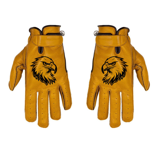 Gants custom aigle en cuir camel beige style moto vintage cafe racer scrambler