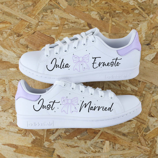 baskets Adidas stan smith custom mariage prénom wedding sneakeaze customs skz