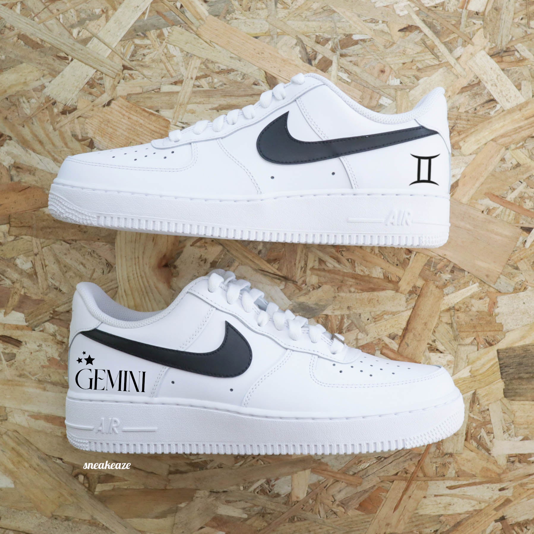 baskets nike air force 1 custom - signe du zodiac astrologie thème astral sneakeaze customs skz