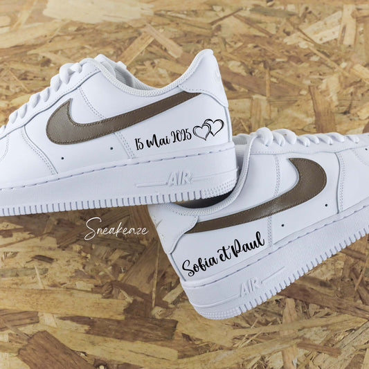 air force 1 custom mariage prénoms et date personnalisés baskets de mariage personnalisables chaussures marié homme men wedding shoes