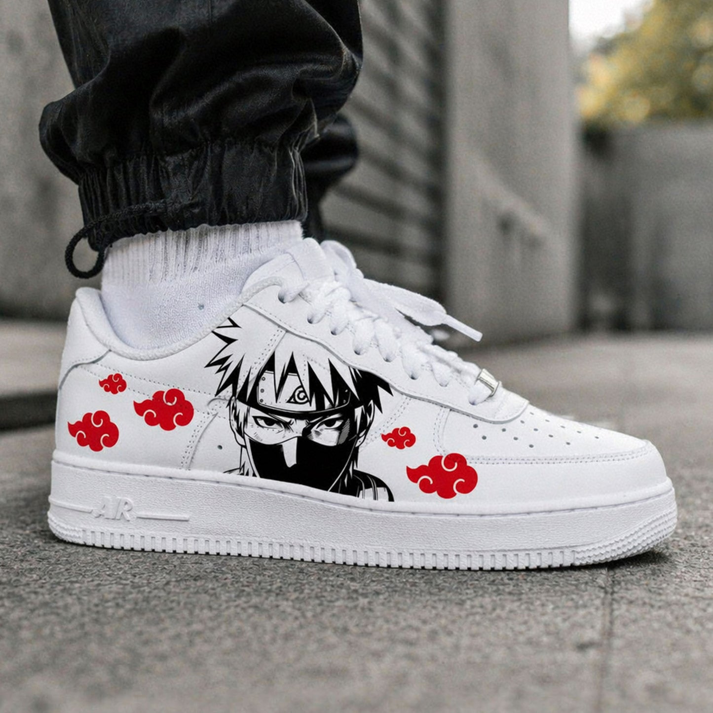 baskets nike Air Force 1 custom AF1 - itachi naruto kakashi sasuke sneakers manga akatsuki