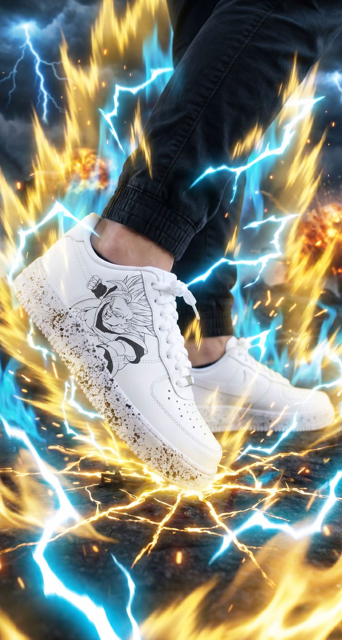 nike air force 1 custom dbz manga dragon ball z goku  splash af1 sneakers sneakeaze