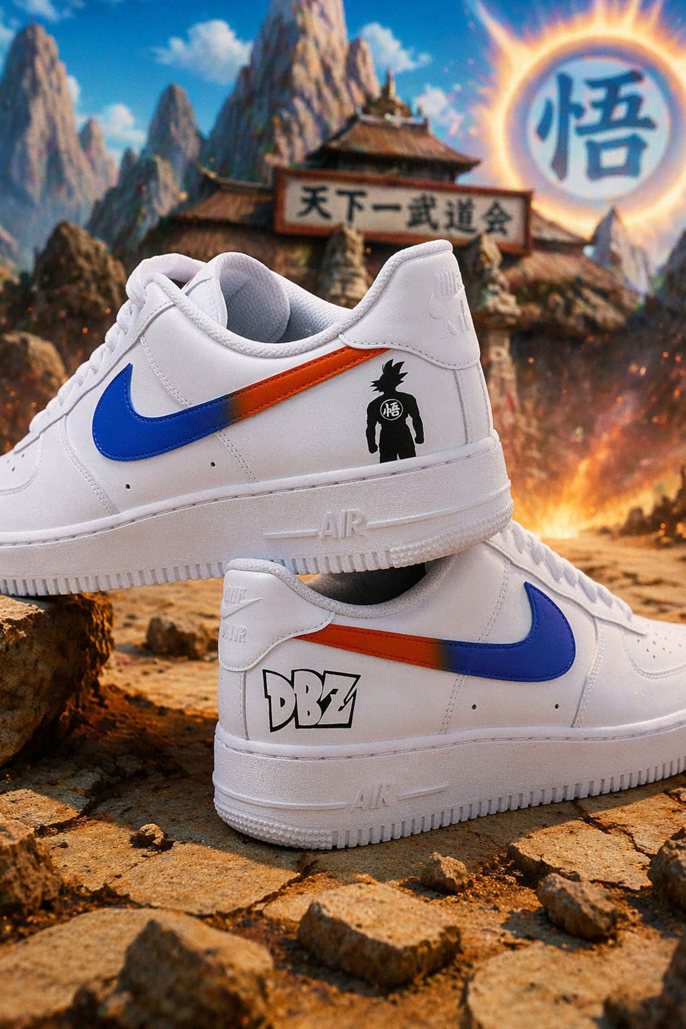 nike air force 1 custom dbz manga dragon ball z goku af1 sneakers sneakeaze