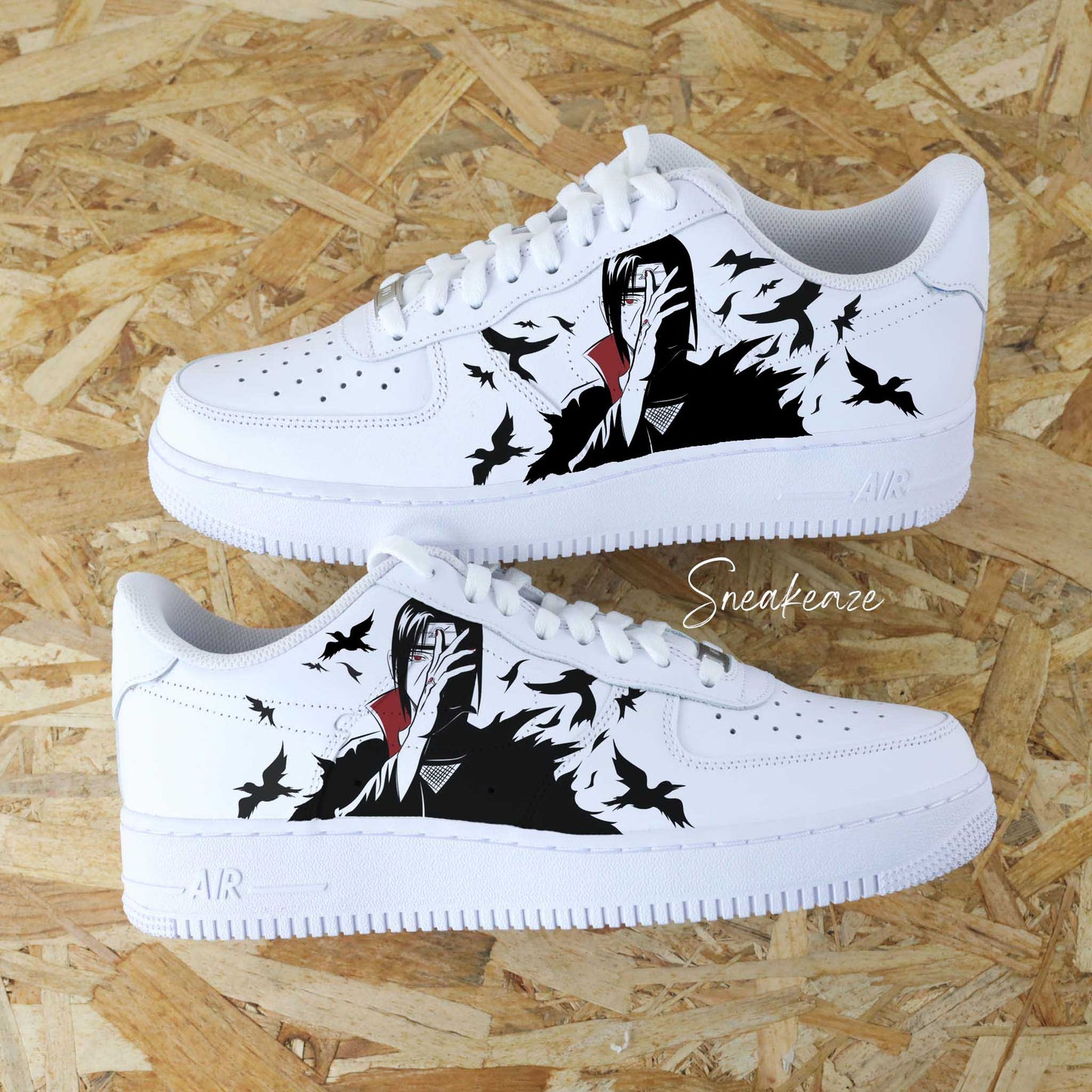 baskets nike Air Force 1 custom AF1 - itachi naruto kakashi sasuke sneakers manga akatsuki