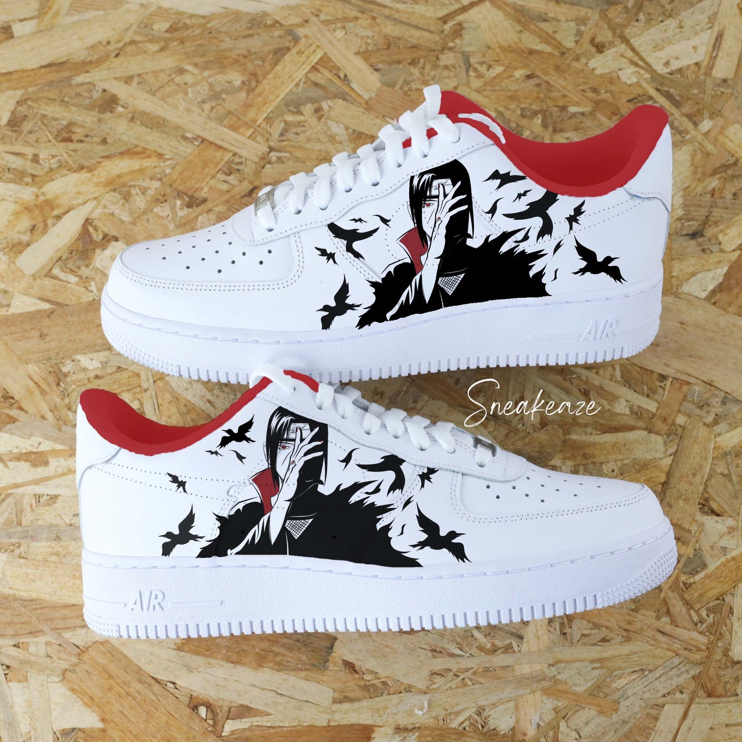 baskets nike Air Force 1 custom AF1 - itachi naruto kakashi sasuke sneakers manga akatsuki