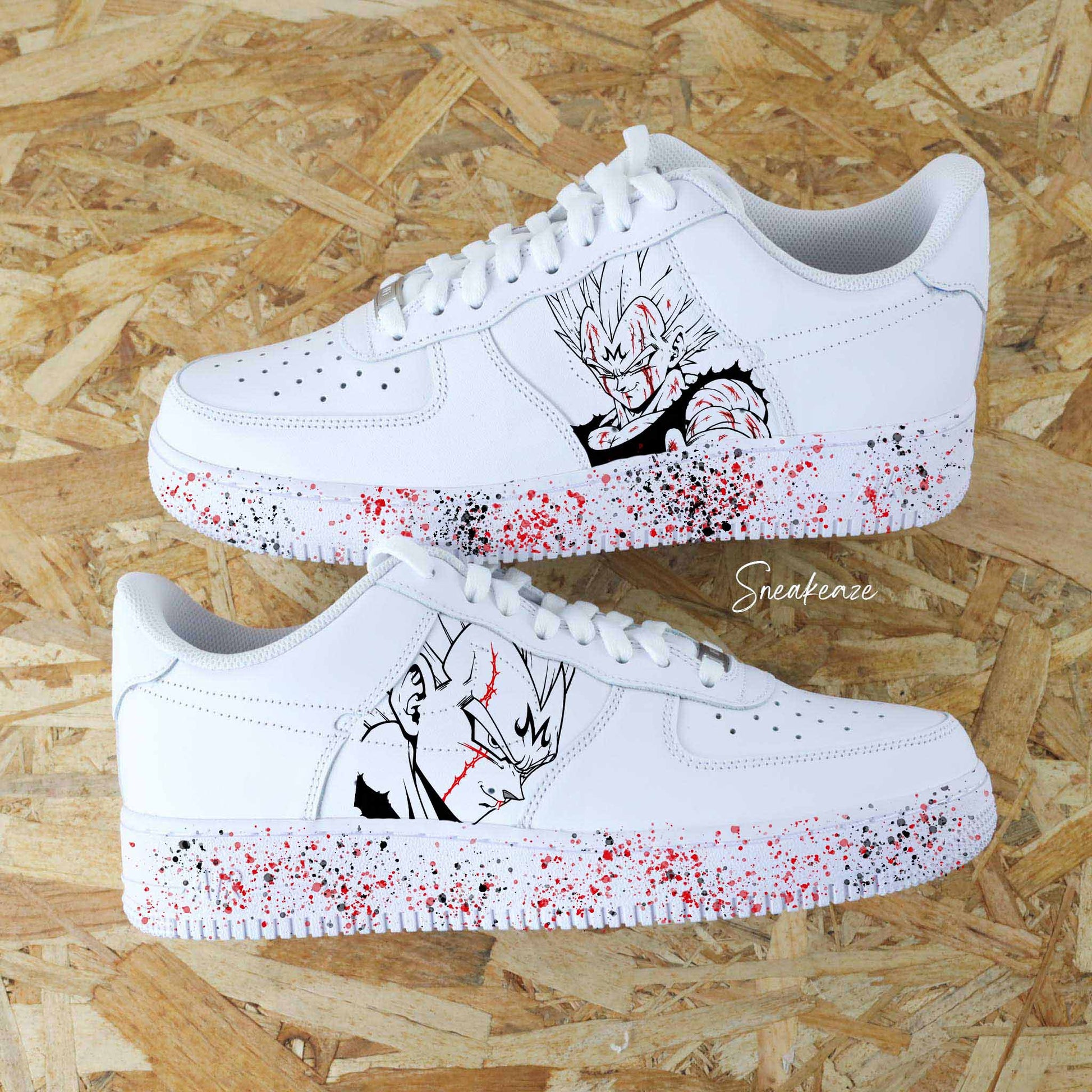 Nike Air Force 1 Custom Majin Vegeta Dragon Ball Z - Sneakeaze Customs
