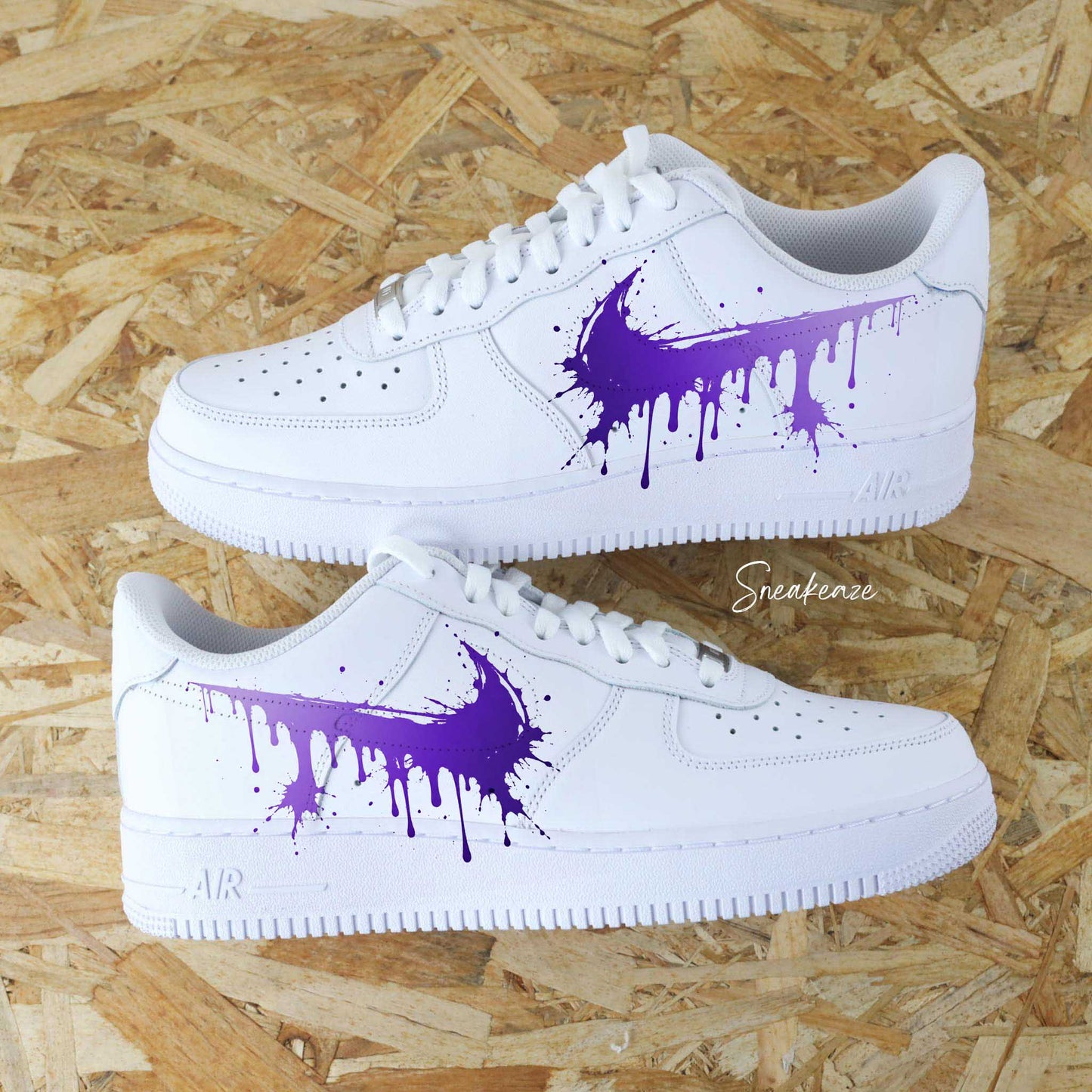 Nike air force 1 custom drip violet femme avec effet coulant et dégradé intense - Sneakeaze