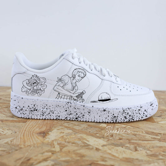 nike air force 1 custom manga animé one piece luffy Roronoa Zoro sneakers af1 personnalisé customisé 