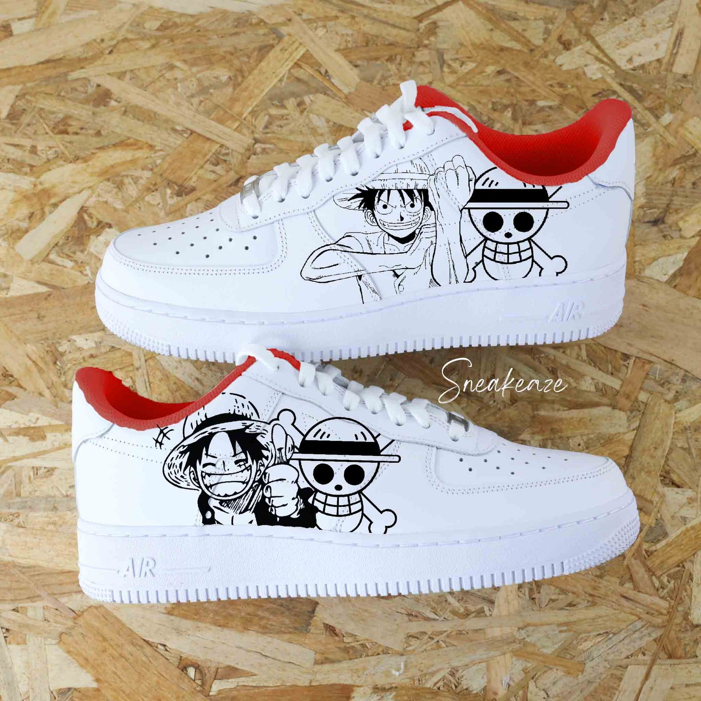 nike air force 1 custom manga animé one piece luffy Roronoa Zoro sneakers af1 personnalisé customisé naruto dbz sasuke