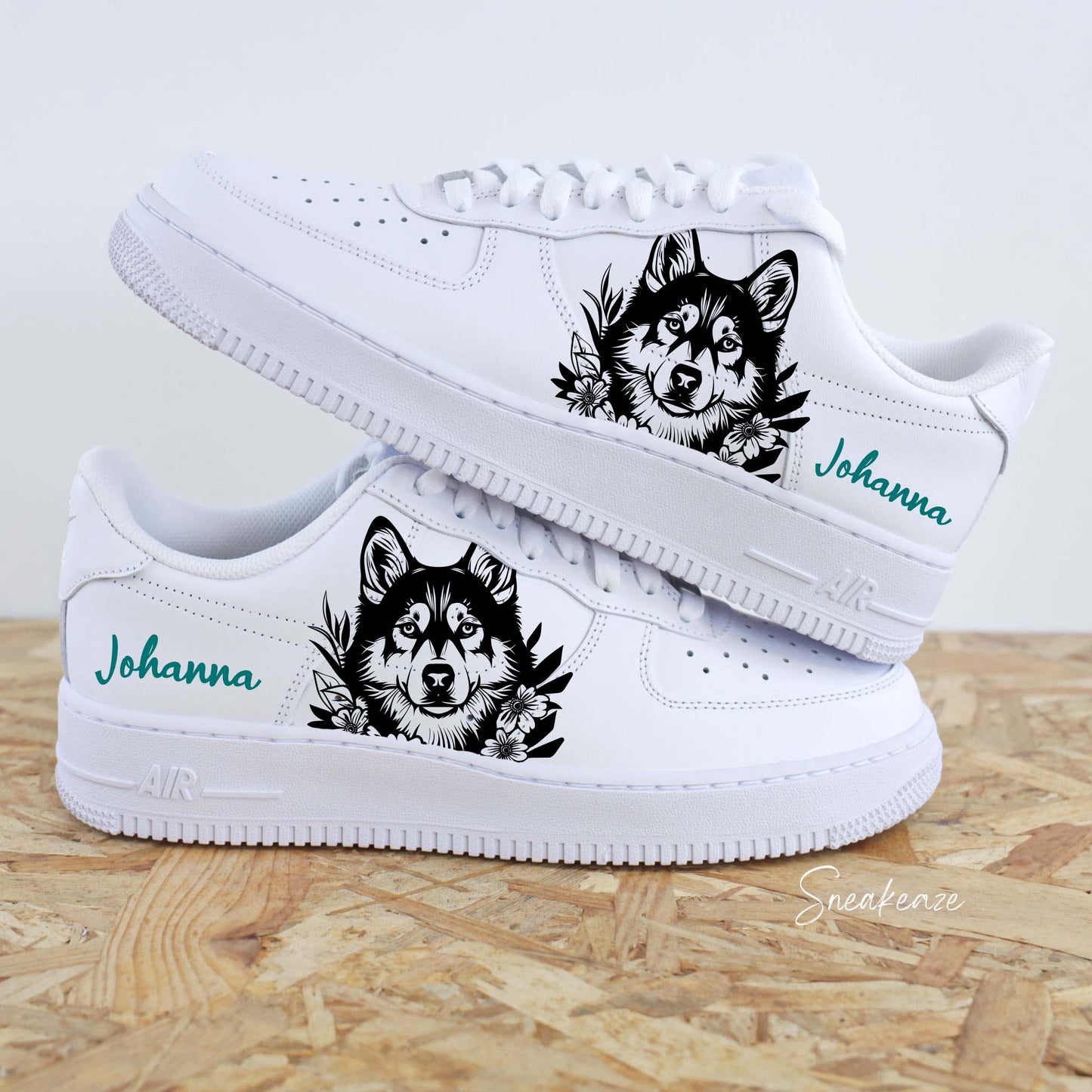 Loup et prénom - Air Force 1 custom