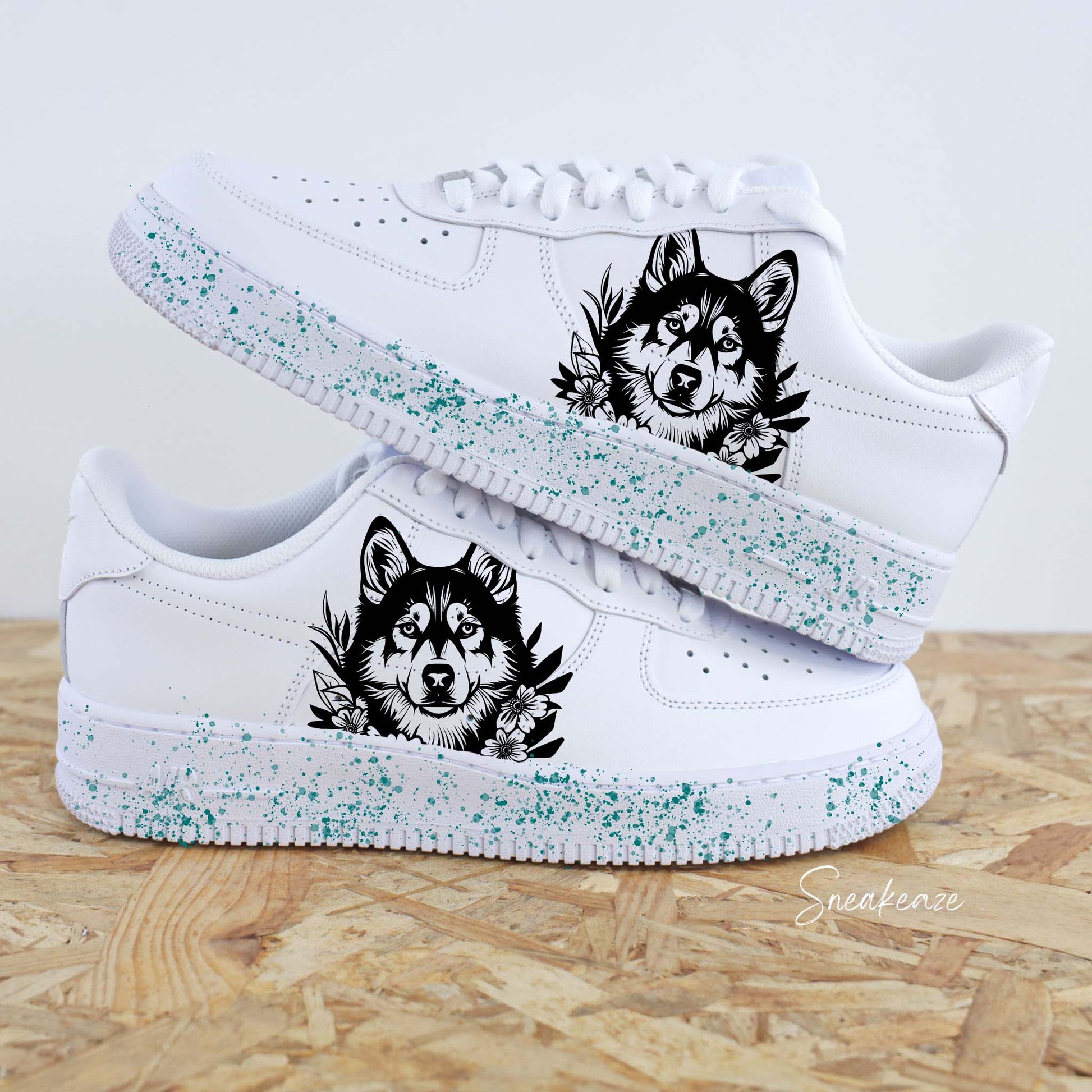 basket-personnalisee-air-force-1-motif-husky-noir