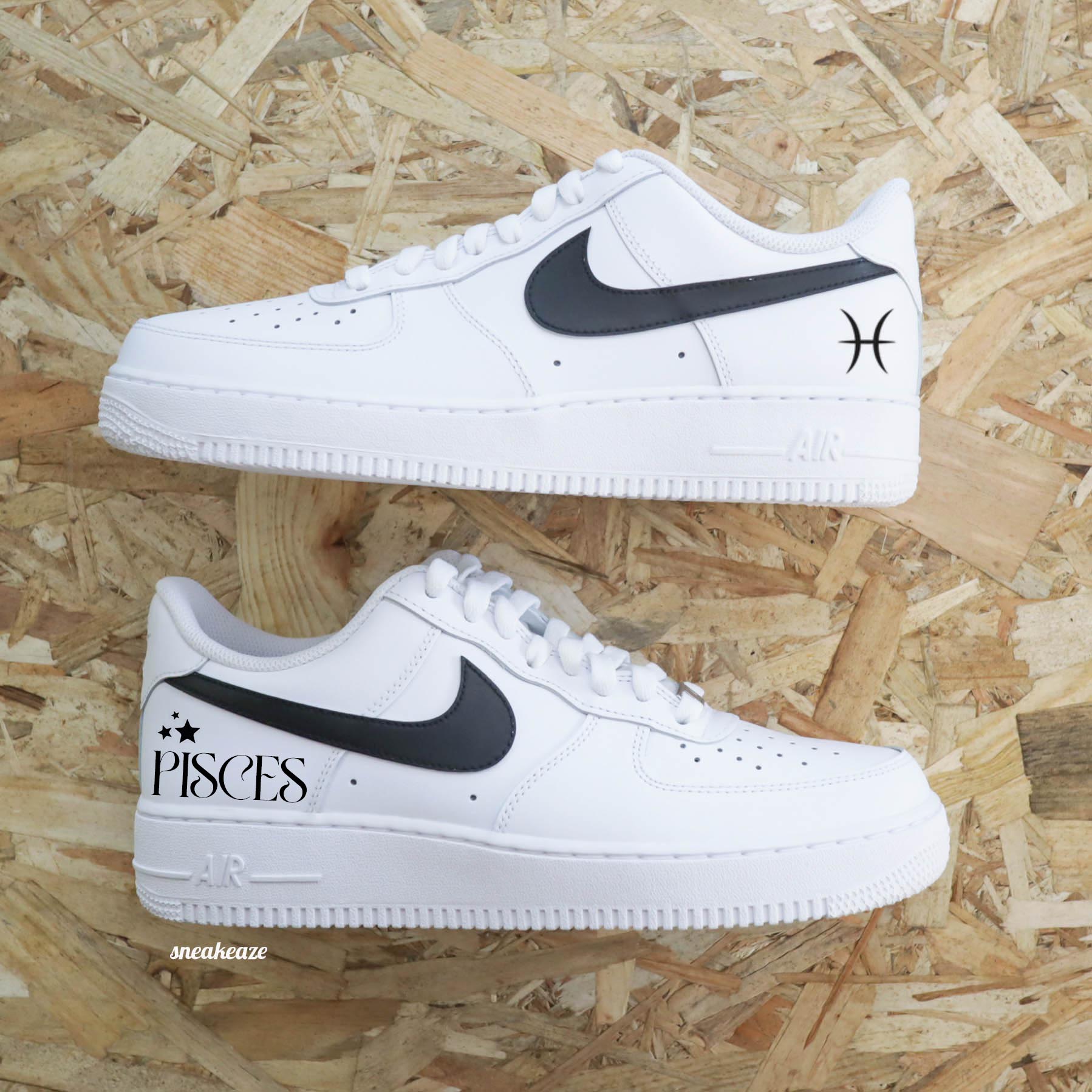 Nike Air Force 1 custom signe astro Poisson - baskets custom astrologie AF1 
