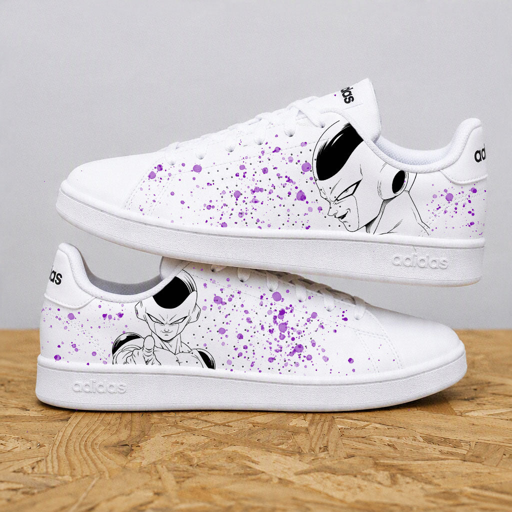 Paire de sneakers personnalisées DBZ pour homme Adidas Advantage et Stan Smith design Freezer