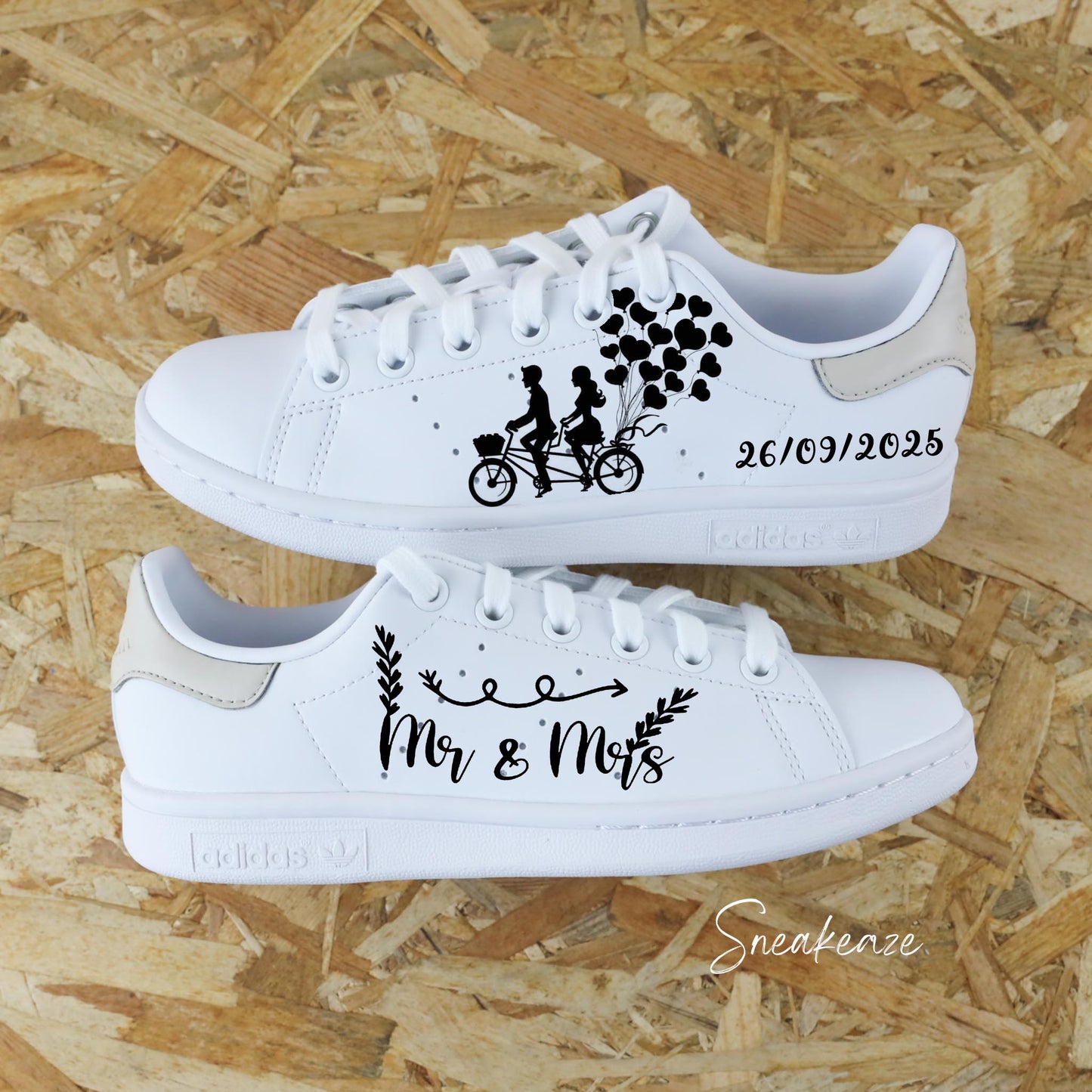L'amour en vélo - Stan Smith custom mariage