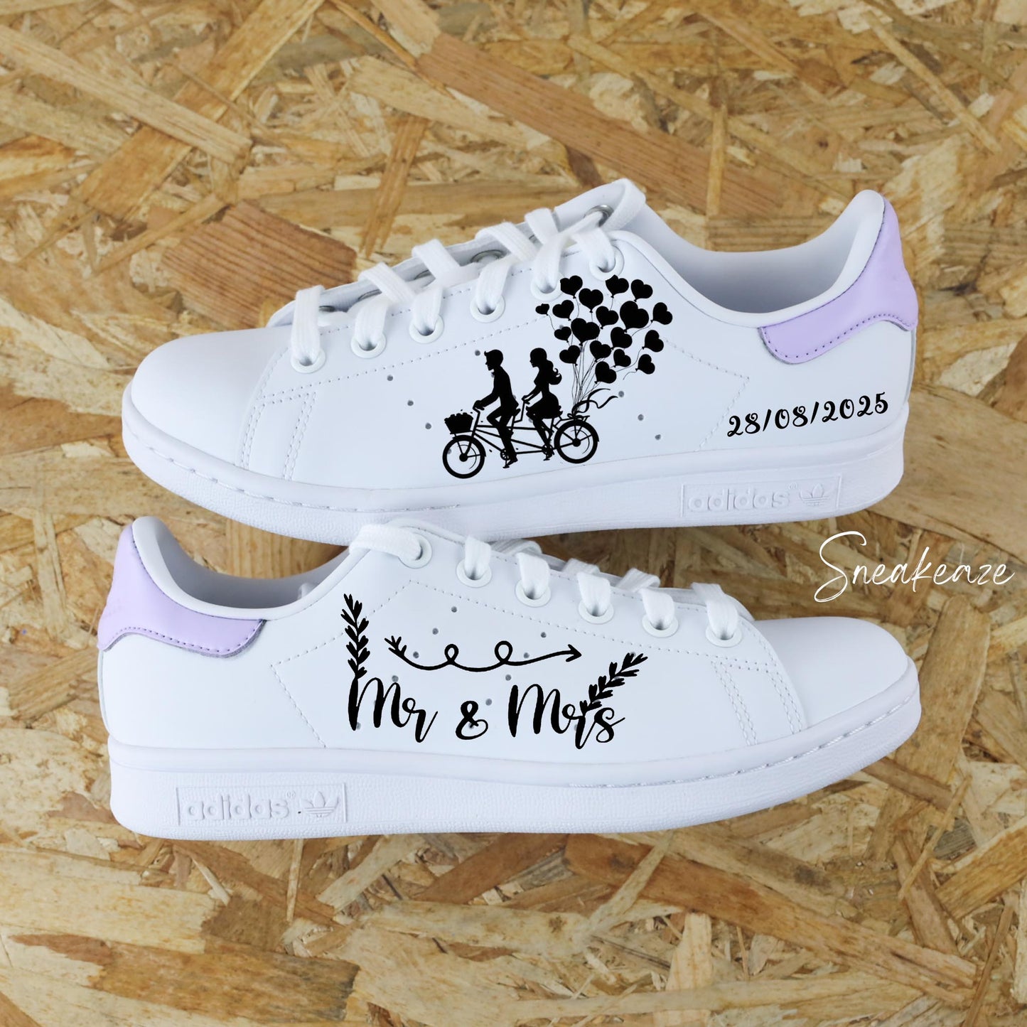 L'amour en vélo - Stan Smith custom mariage