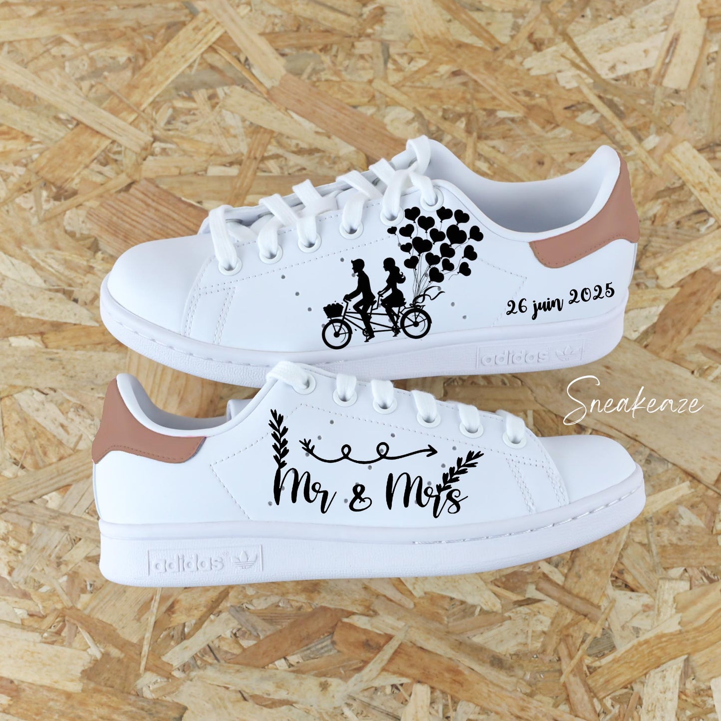 L'amour en vélo - Stan Smith custom mariage