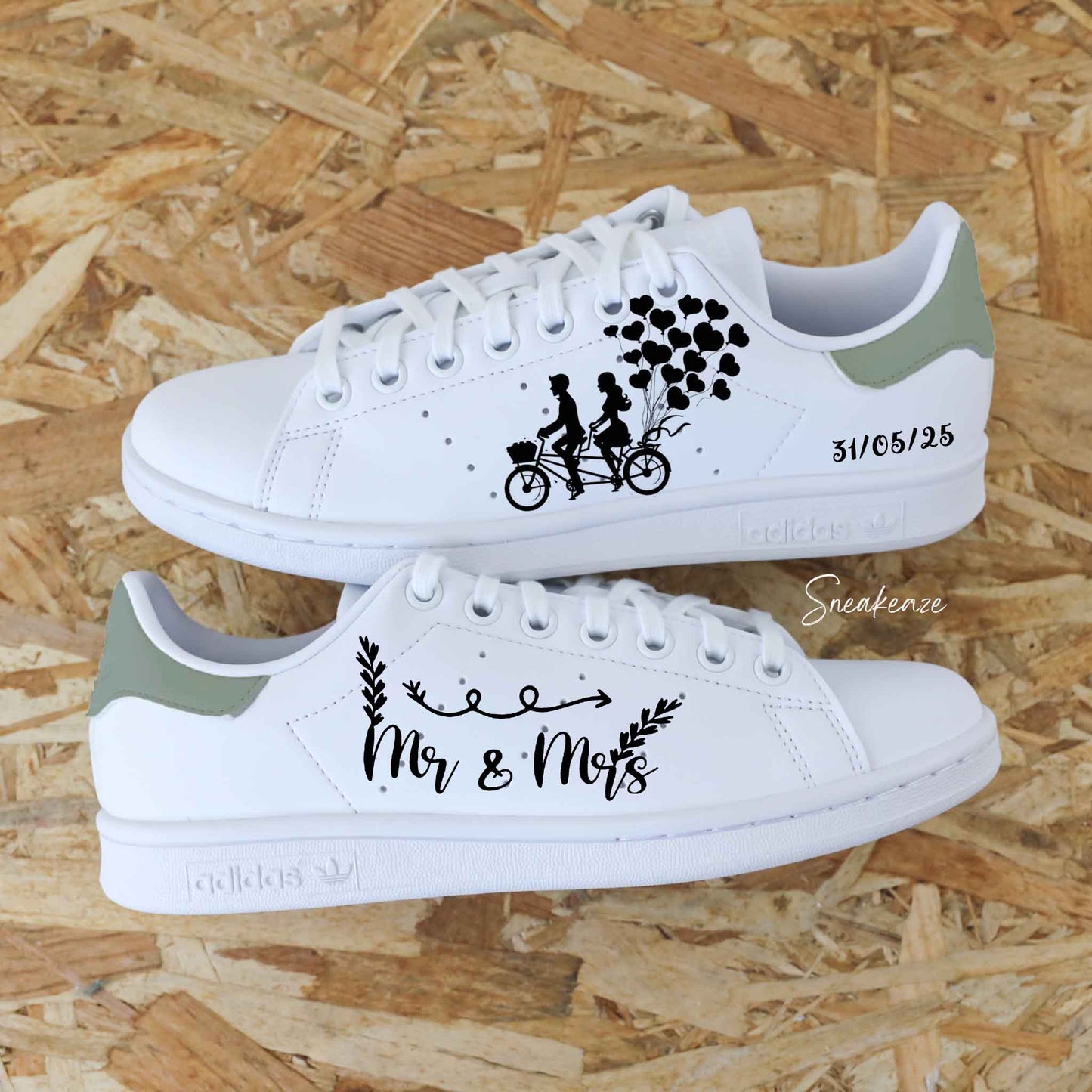 L'amour en vélo - Stan Smith custom mariage