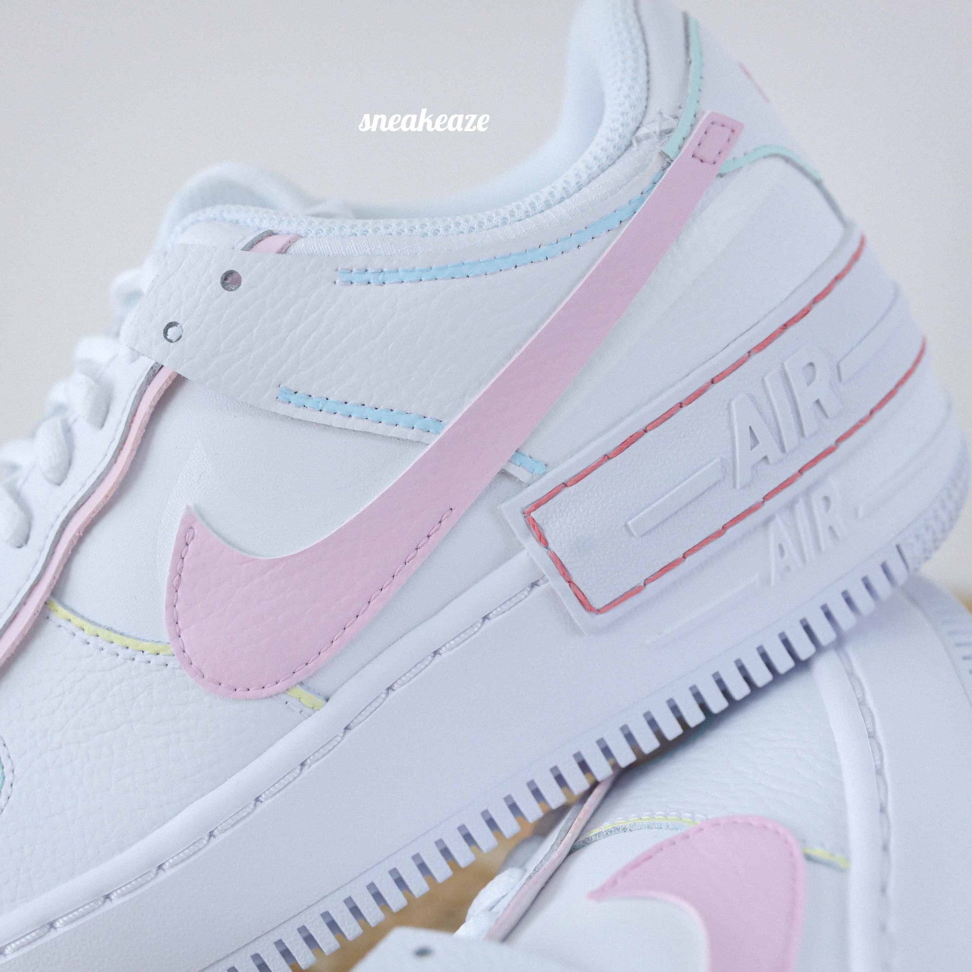 Baskets AF1 Nike air force 1 shadow custom pastel candy - sneakeaze skz custom