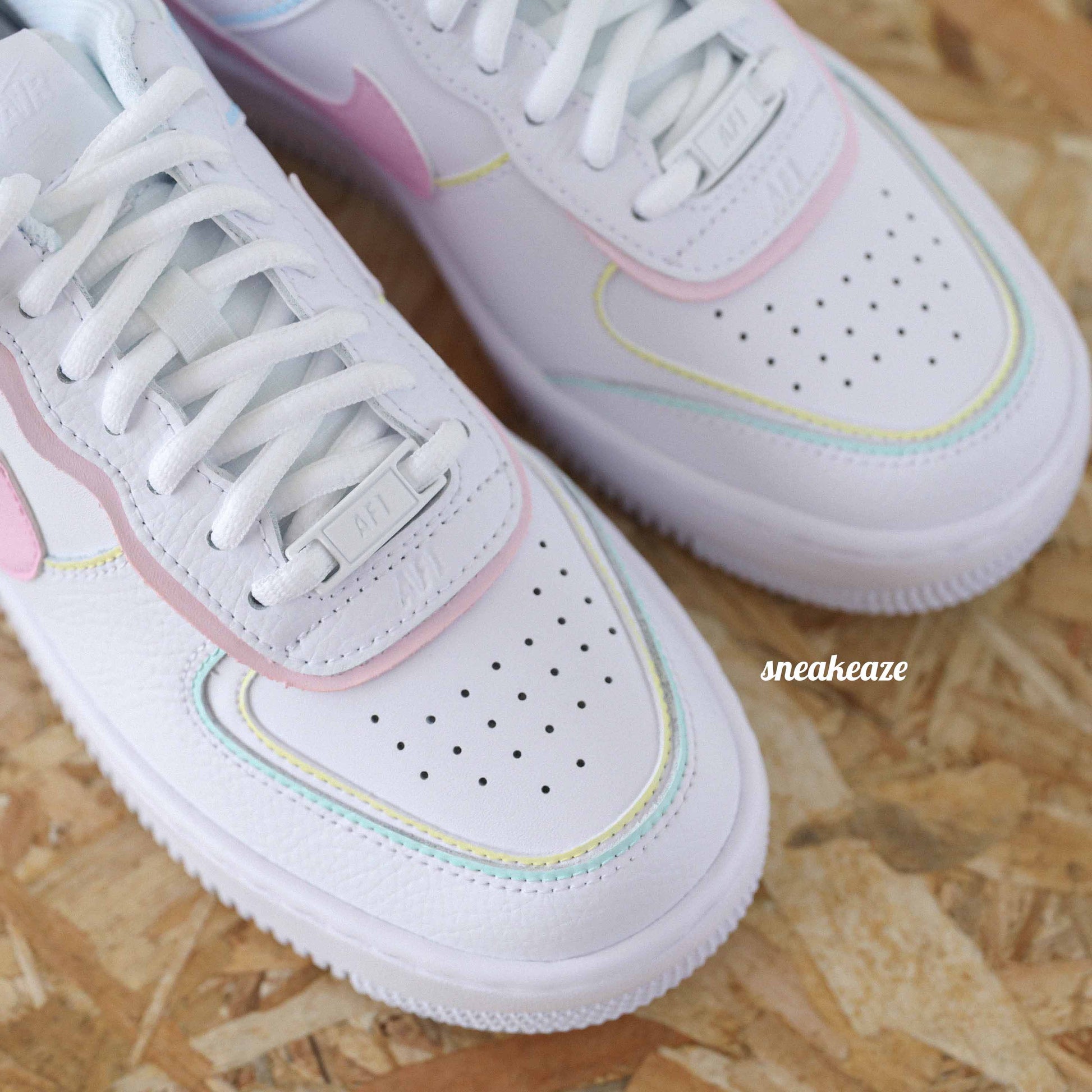 Baskets AF1 Nike air force 1 shadow custom pastel candy - sneakeaze skz custom