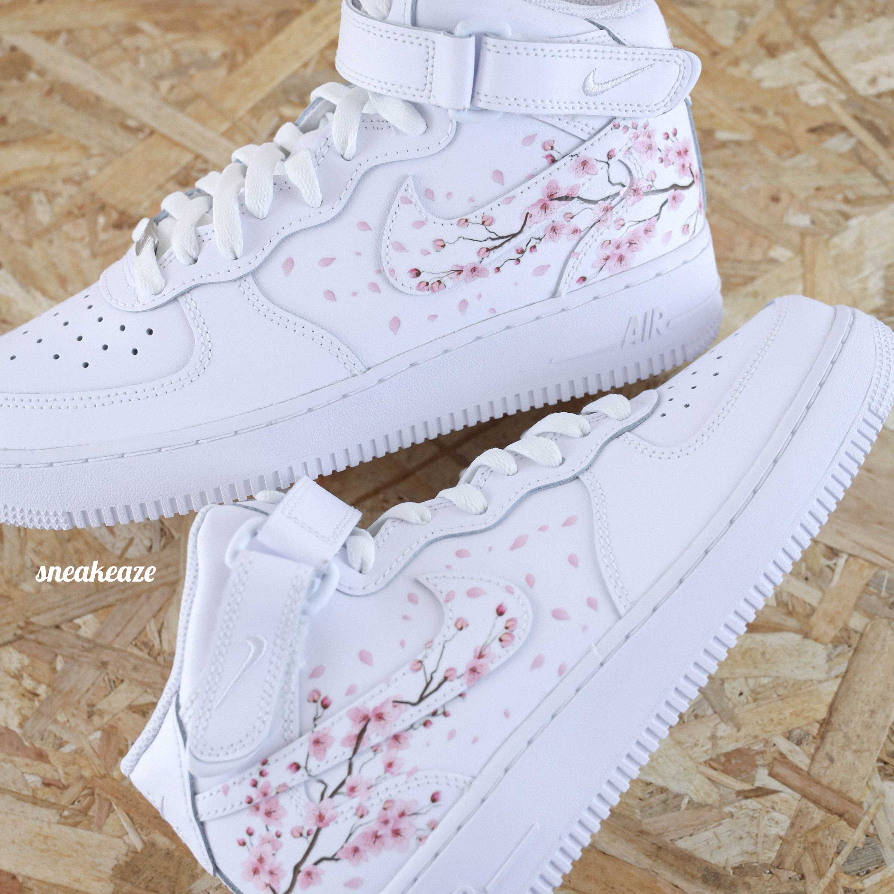 Air Force 1 Mid custom Sakura Cherry Blossom SNEAKEAZE CUSTOMS