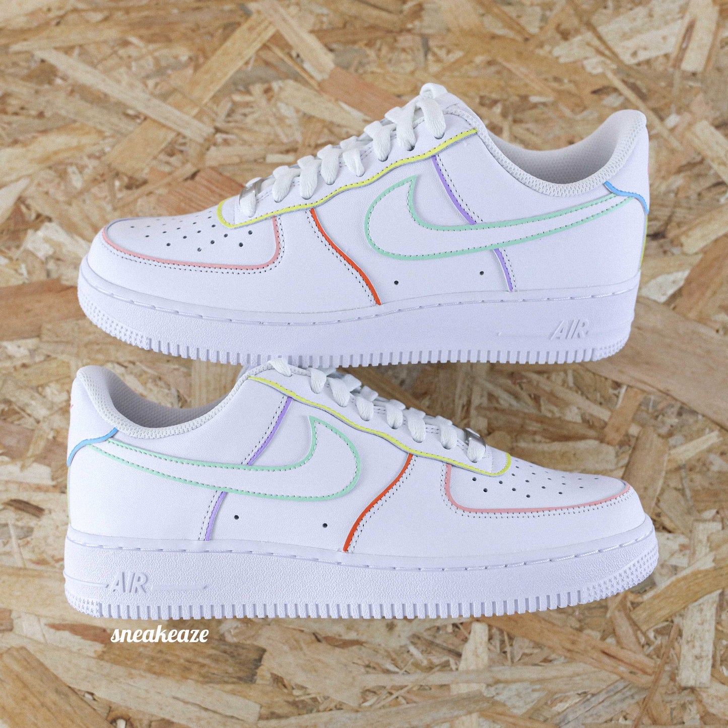 Nike Air Force 1 Custom - Outline pastel - SNEAKEAZE CUSTOMS skz