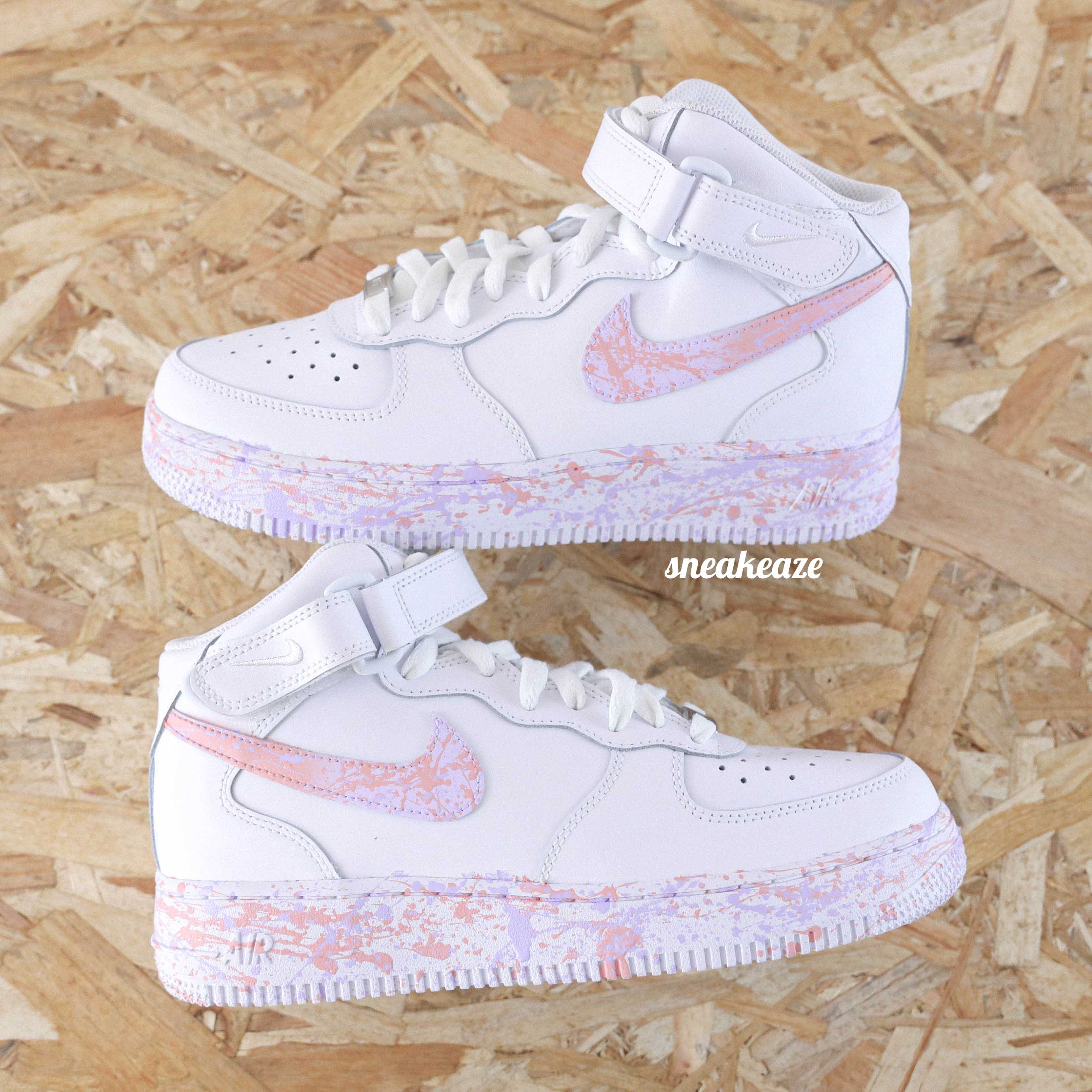 Air Force 1 Mid custom Splash degrade pastel SNEAKEAZE CUSTOMS