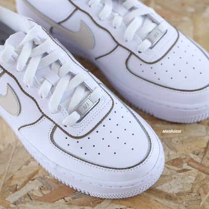 baskets air force 1 custom AF1 outline beige pastel sneakeaze customs skz