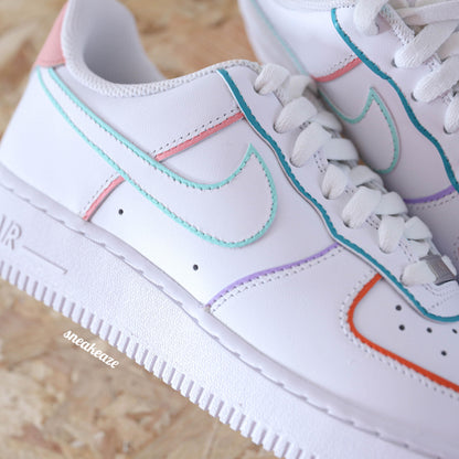 Nike Air Force 1 Custom - Outline pastel - SNEAKEAZE CUSTOMS skz