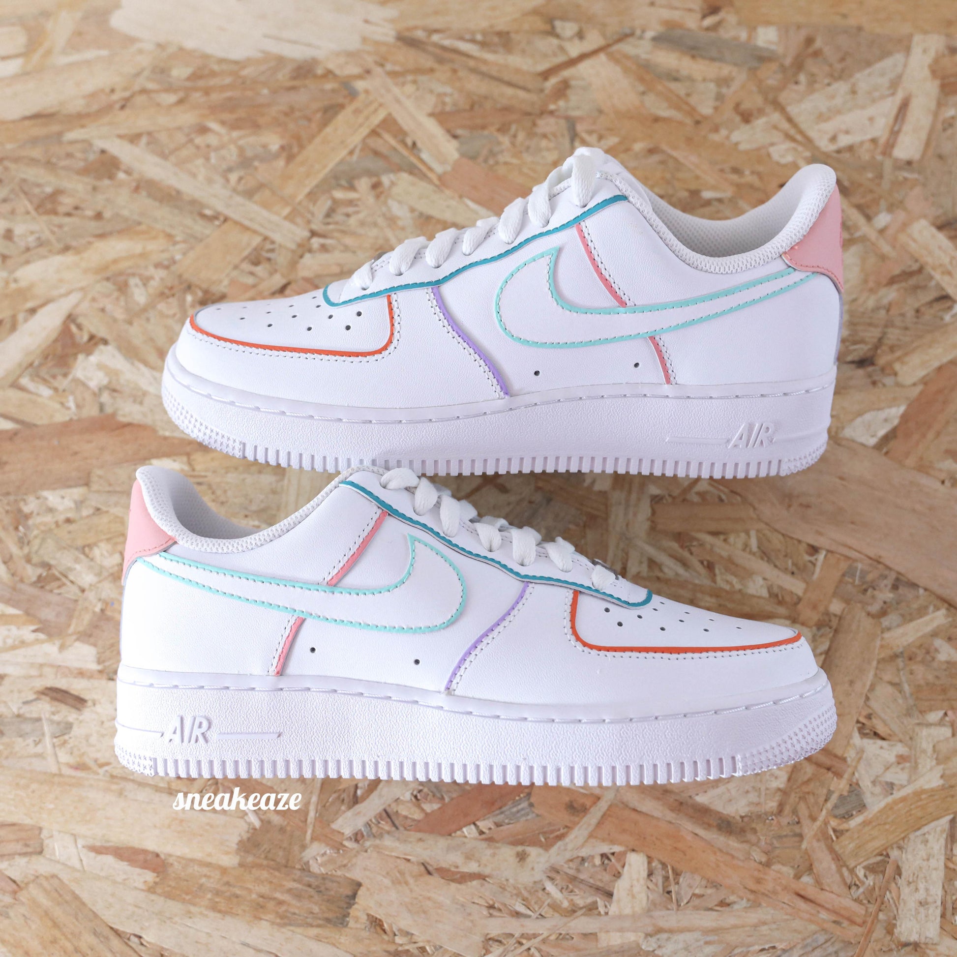 Nike Air Force 1 Custom - Outline pastel - SNEAKEAZE CUSTOMS skz