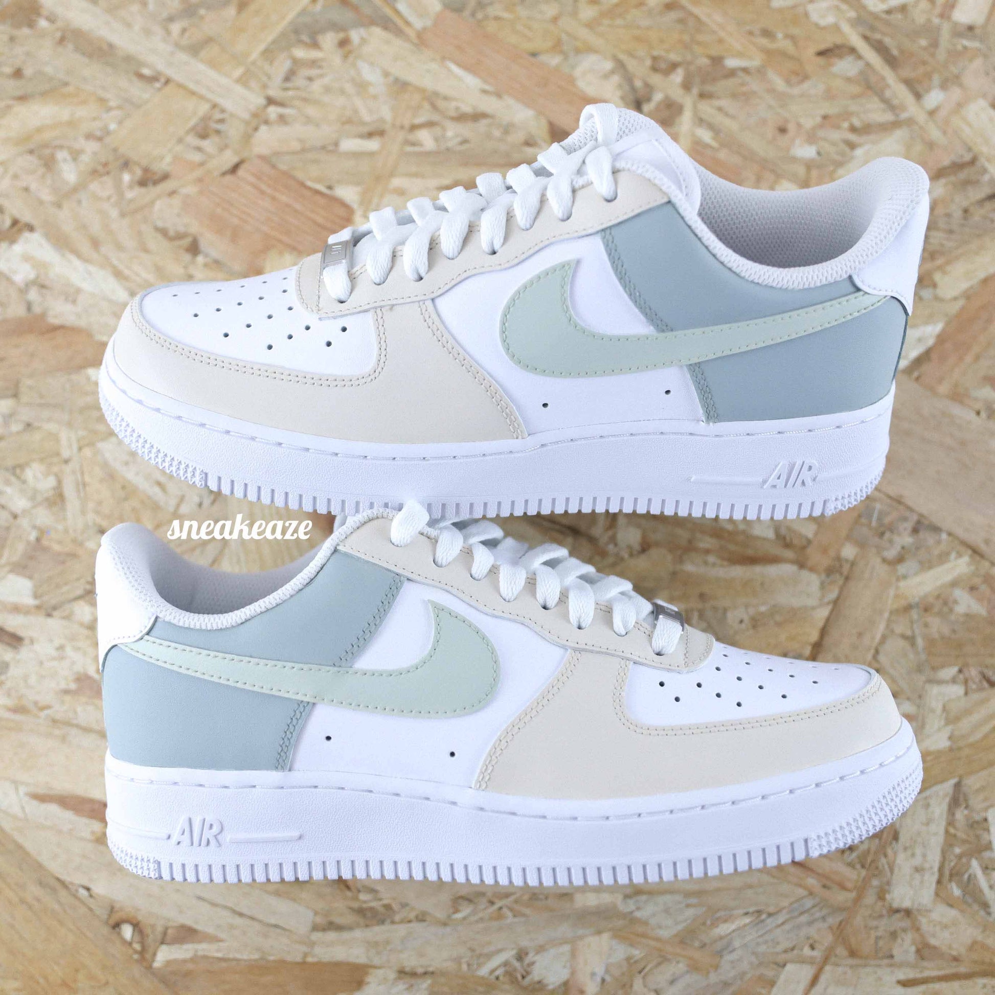 Kalinga Ashok Air Force Pixel Beige Et Bleu Baskets Nike Air Force